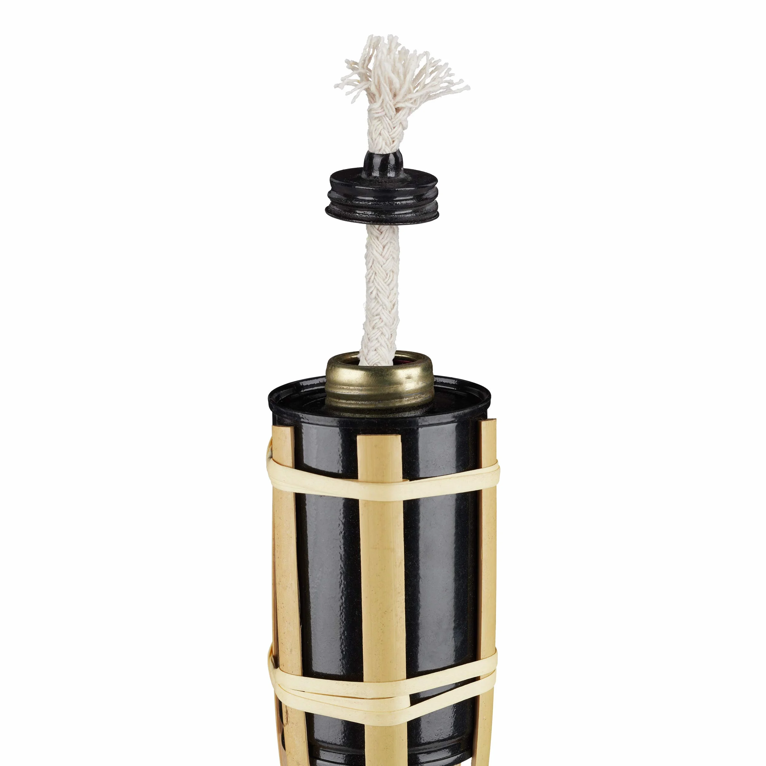 Relaxdays 40 Candele per Giardino, Fiaccola ad Olio in Bambù, H 90 cm, Naturale