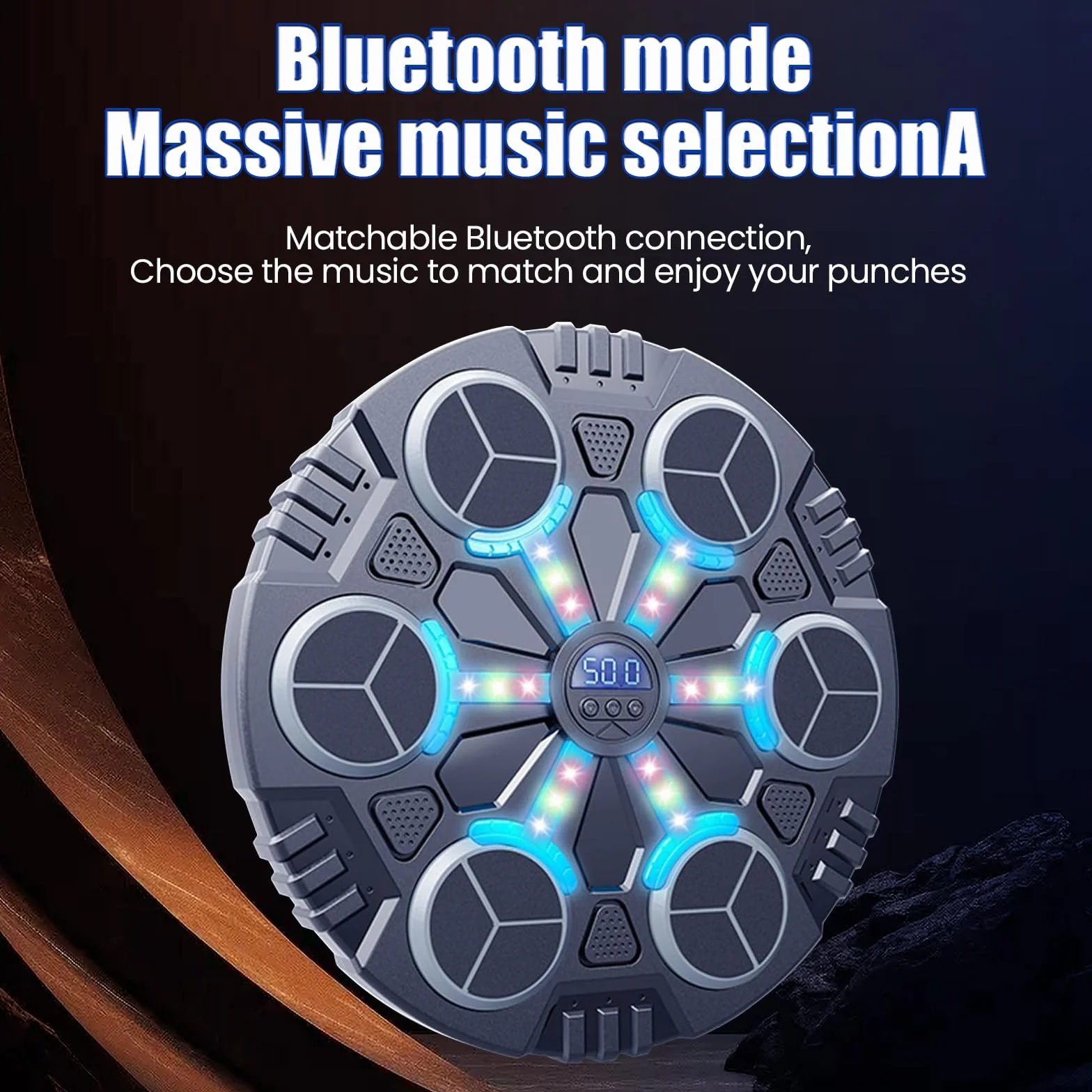 Eznaobo Macchina da boxe musicale, da parete, con guantoni da boxe, 3 velocità e luce LED, Bluetooth Smart Music Boxing Machine, macchina da boxe per bambini e adulti