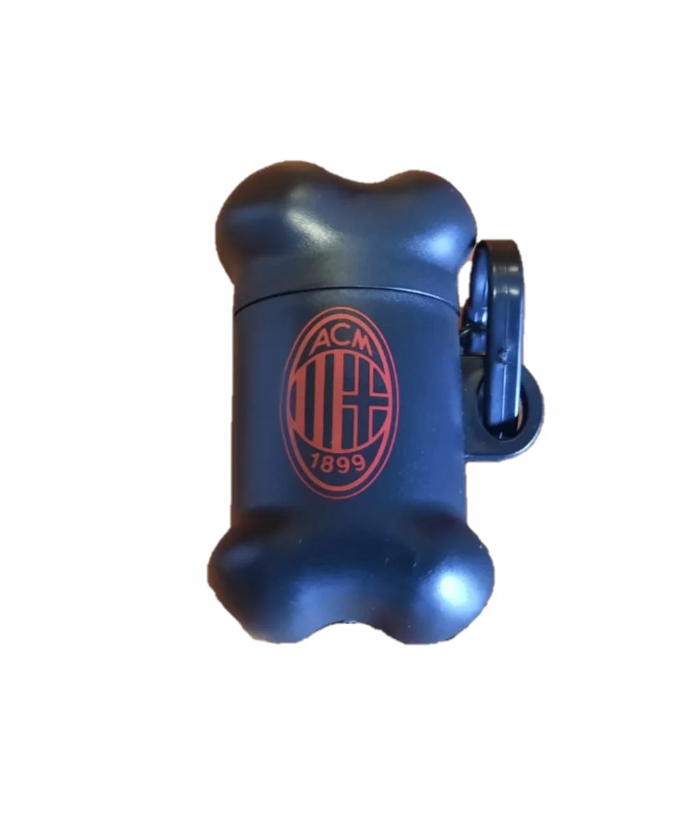 AC Milan Set Ciotola Portatile e Porta Sacchetti Prodotto Ufficiale, Nero