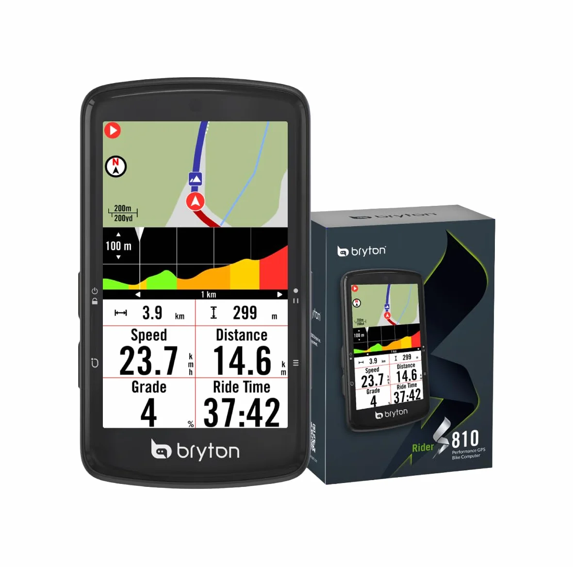 Bryton Rider S810E Ciclo Computer con Supporto Bici, Cavo USB
