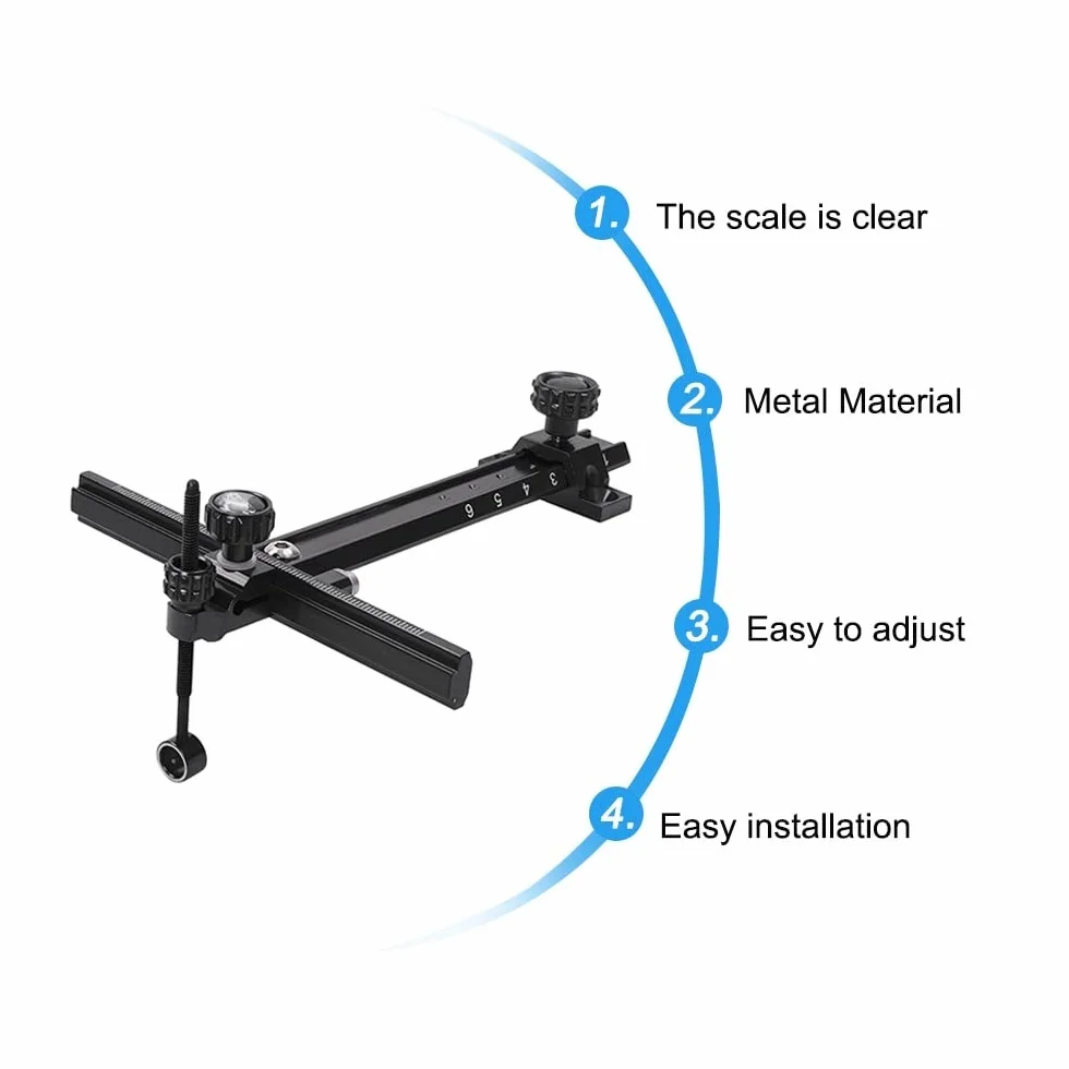 Visiera ad arco ricurvo 6 pollici a forma di T Bow Sight lega di alluminio regolazione rapida