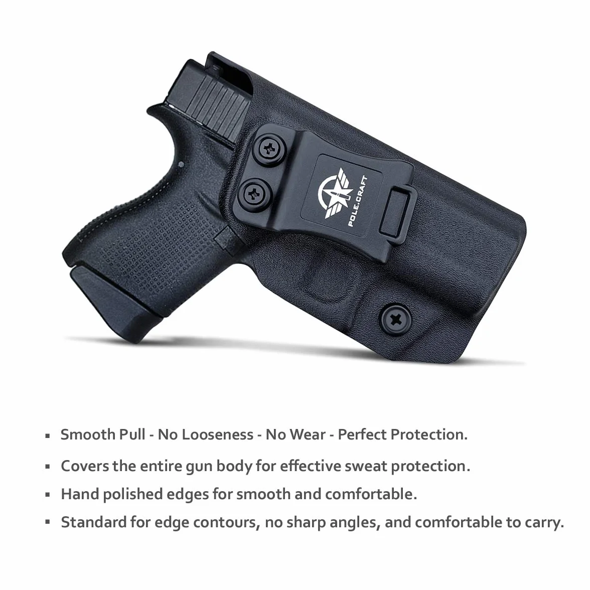Glock 43 Fondine, Glock 43x Holster IWB Kydex Holster Custom Fit: Glock 43 / Glock 43X (Gen 1-5) Pistol - Cintura interna nascosta per il trasporto - Copertura Mag bottone - Ingresso allargato