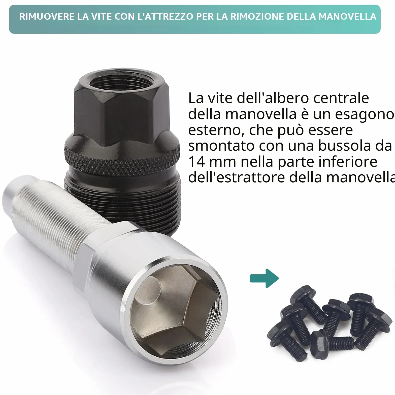 Estrattore Pedivella Bici e Movimento Centrale con Chiave Inglese 16mm Strumento Rimozione Riparazione Bicicletta