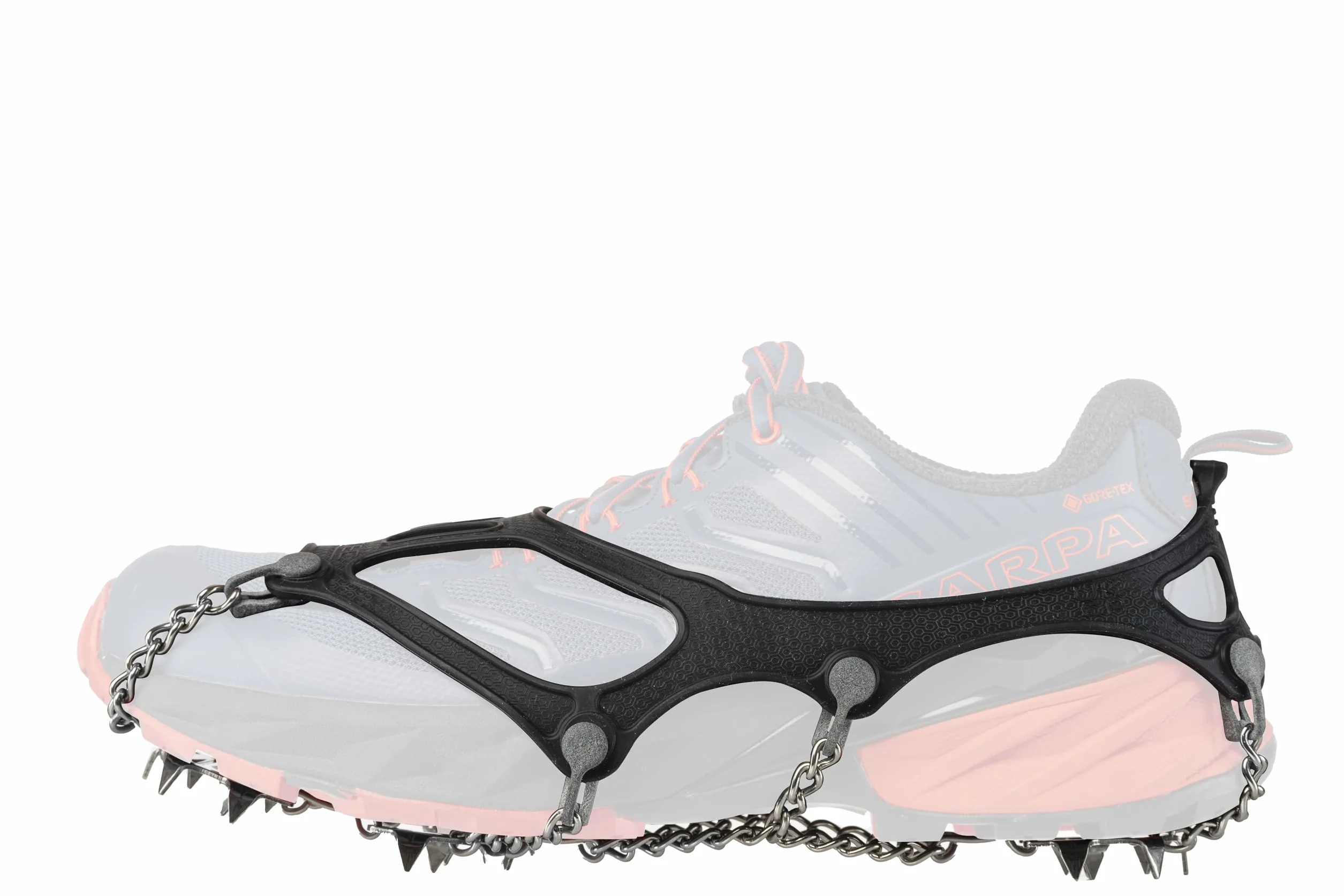 Nortec Ramponcini NORDIC 2.4 per Escursionismo e Trail Running invernale su Ghiaccio e Neve, Made in Italy, Micro Ramponi Scarpe Leggeri con Custodia