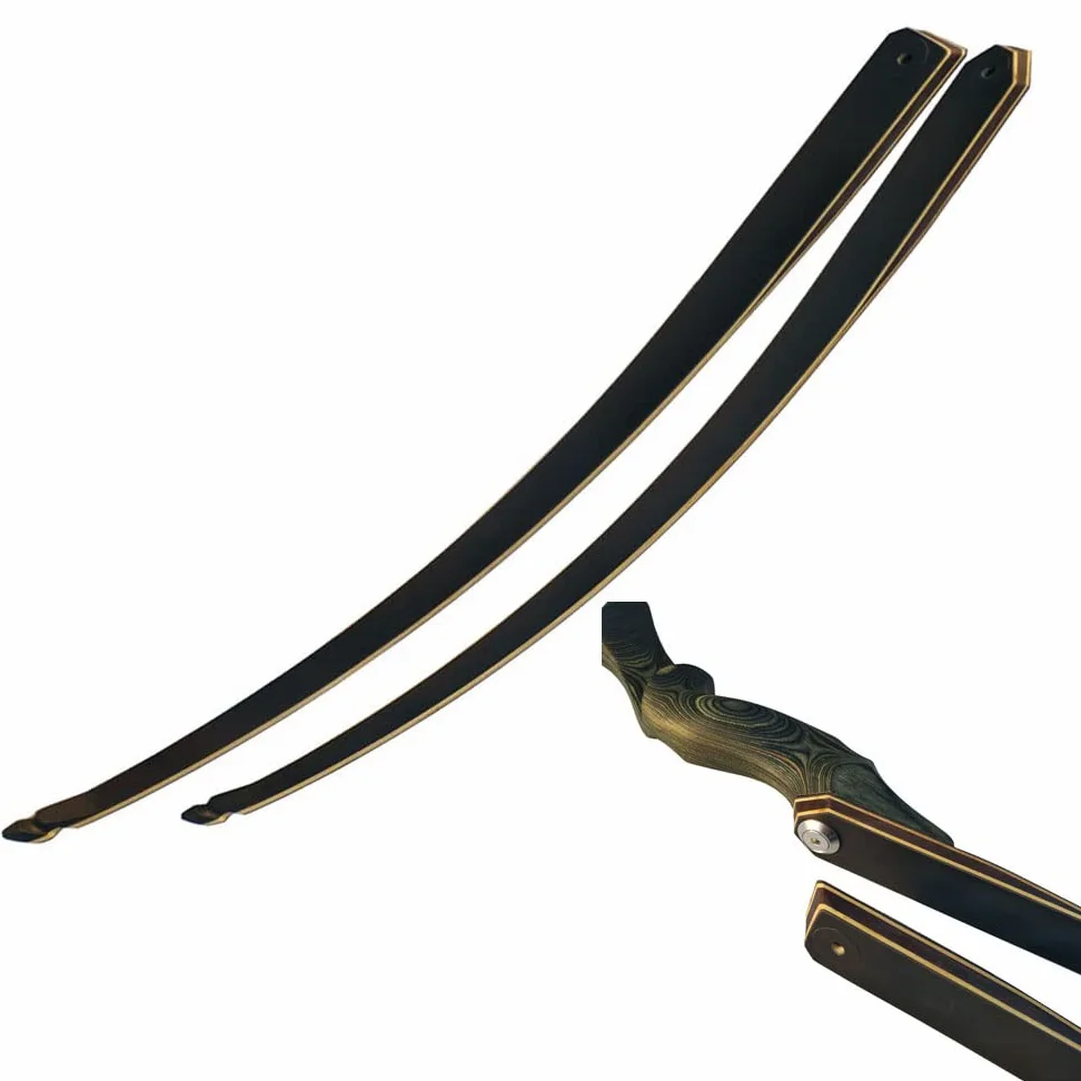 Arti neri per impugnature, arti dell'arco ricurvo Black Hunter da 25 libbre-60 libbre, arti del processo di laminazione dell'acero per impugnature dell'arco ricurvo