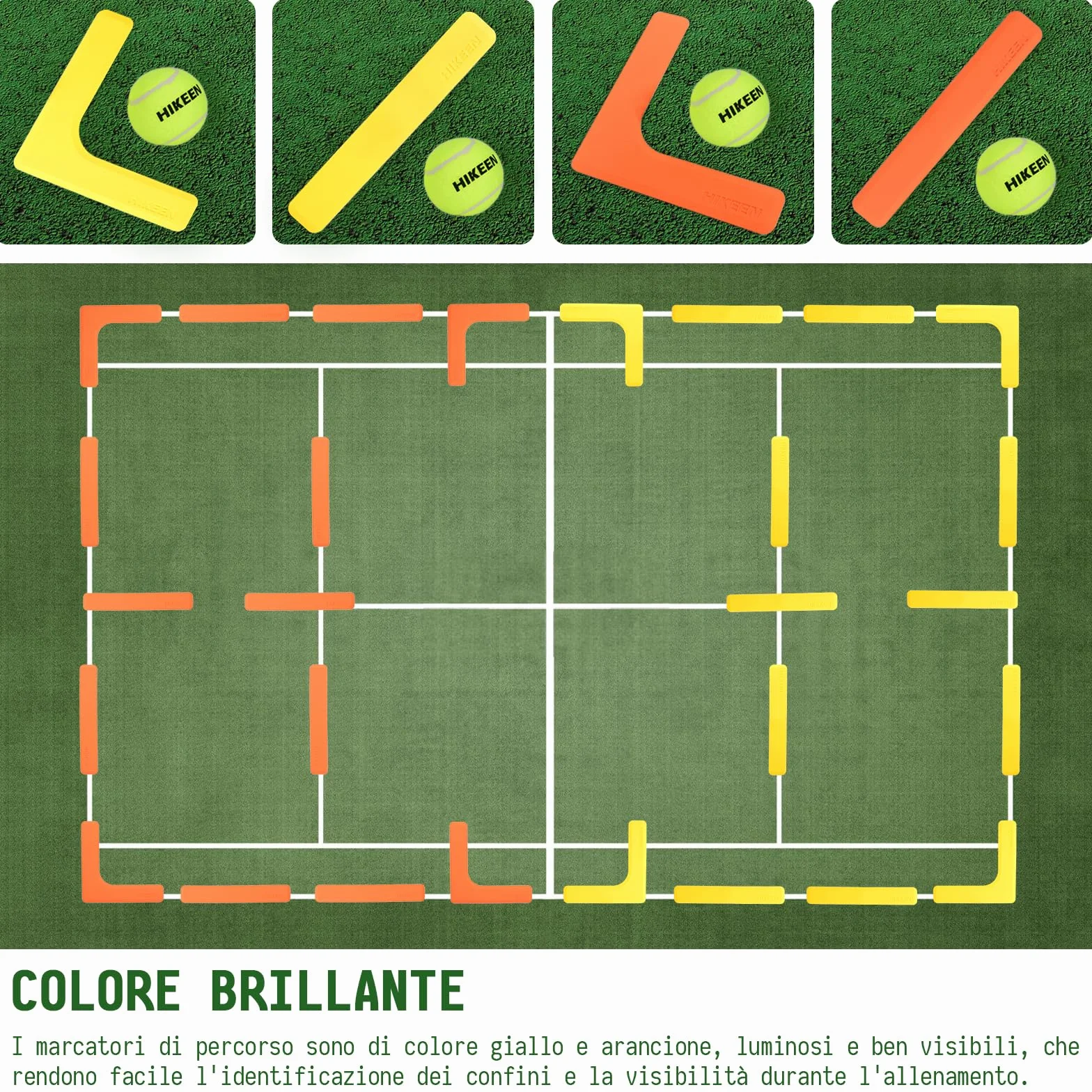 BOOSTEADY Kit Marcatori Linee Campo Pickleball 28 Pezzi Anti-Scivolo Resistenti al Vento