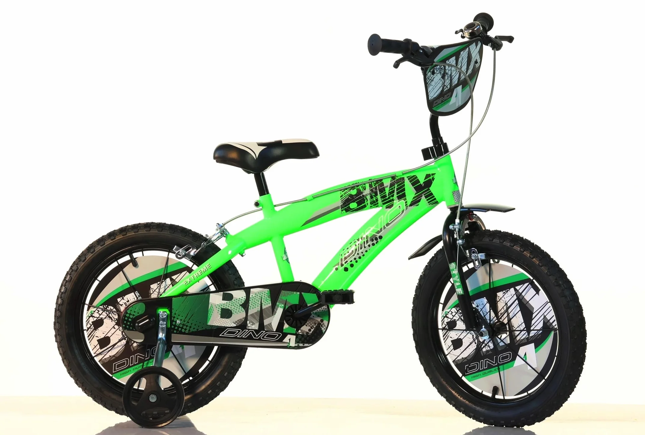Bicicletta BMX Dino Bikes per Bambino Nero/Verde Taglia 12"-16"