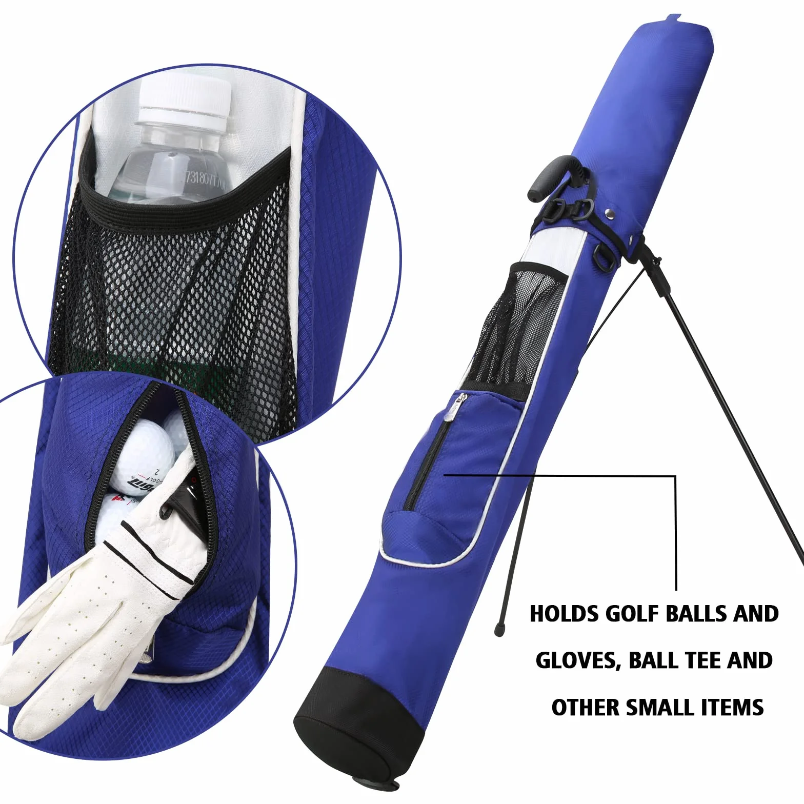 PGM Sacca da golf leggera con cinghia e supporto 2.0, borsa Pitch Putt per Driving Range