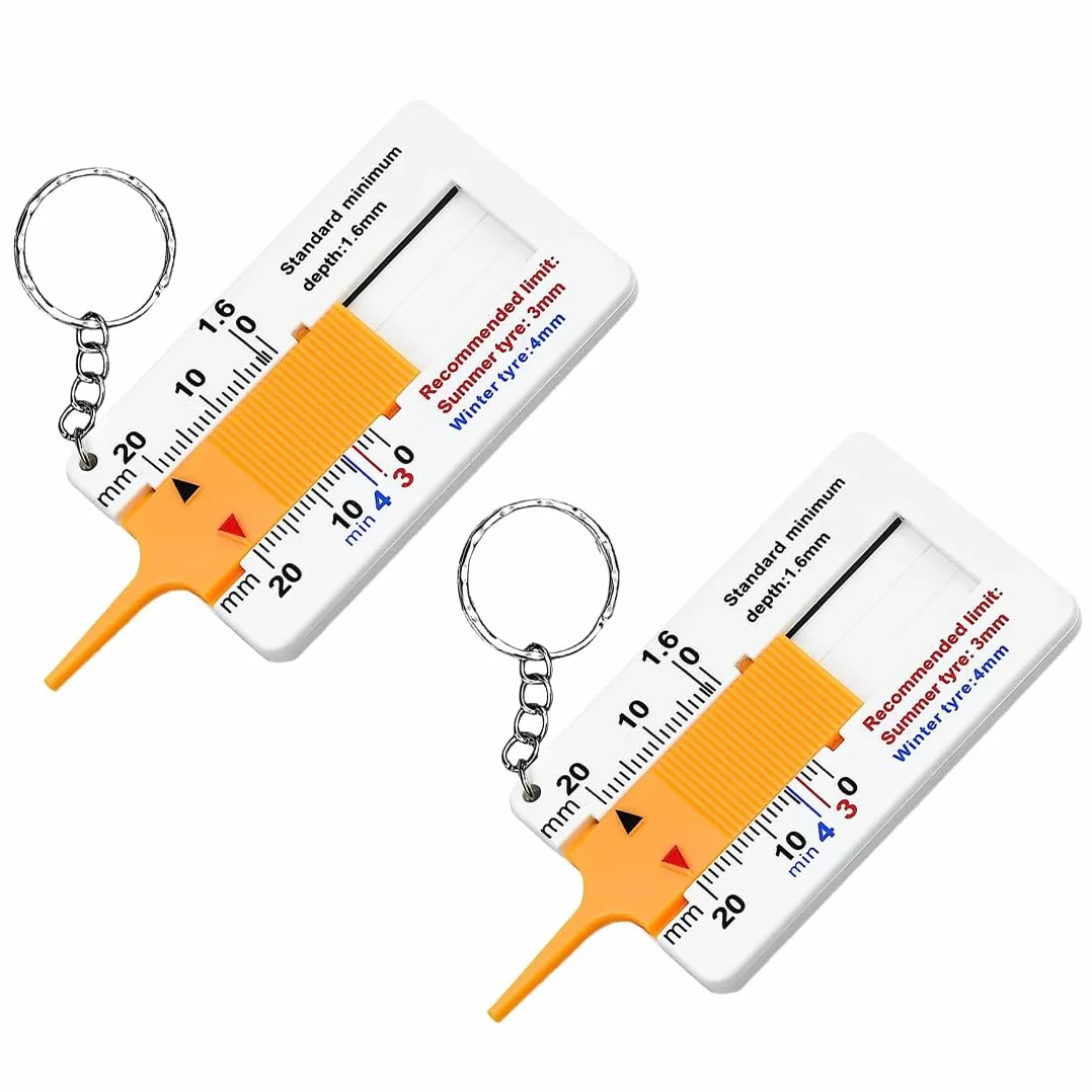 2 PCS Spessimetro per Pneumatici Misuratori Spessore Battistrada profondità del Battistrada 0-20mm Tyre Tread Depth Gauge