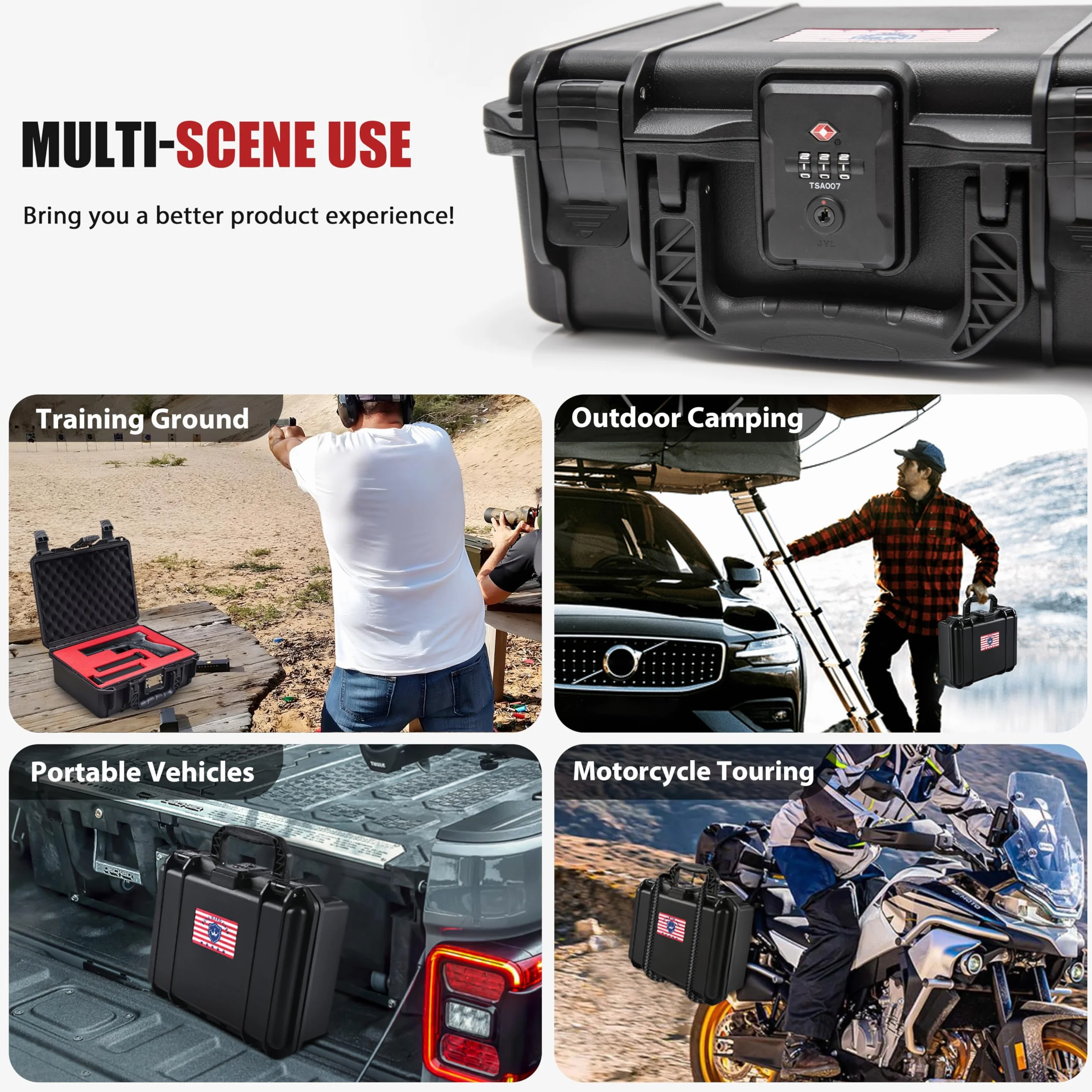 Kinghardcase Custodia Rigida Impermeabile Antiurto per Pistola, TSA Combinazione Bloccabile, 10.6 x 8.8 x 4 pollici