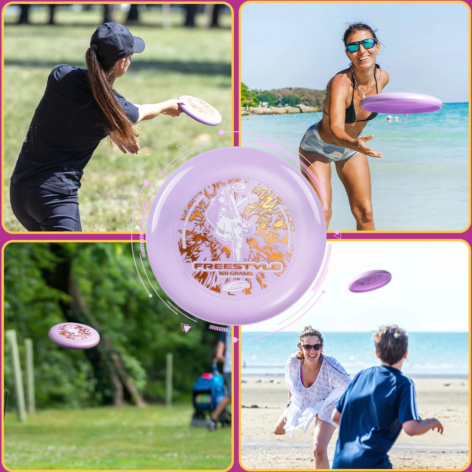 Wham-O Frisbee Freestyle Disc 160g 26,67cm PE Resistente e Flessibile per Spiaggia all'aperto