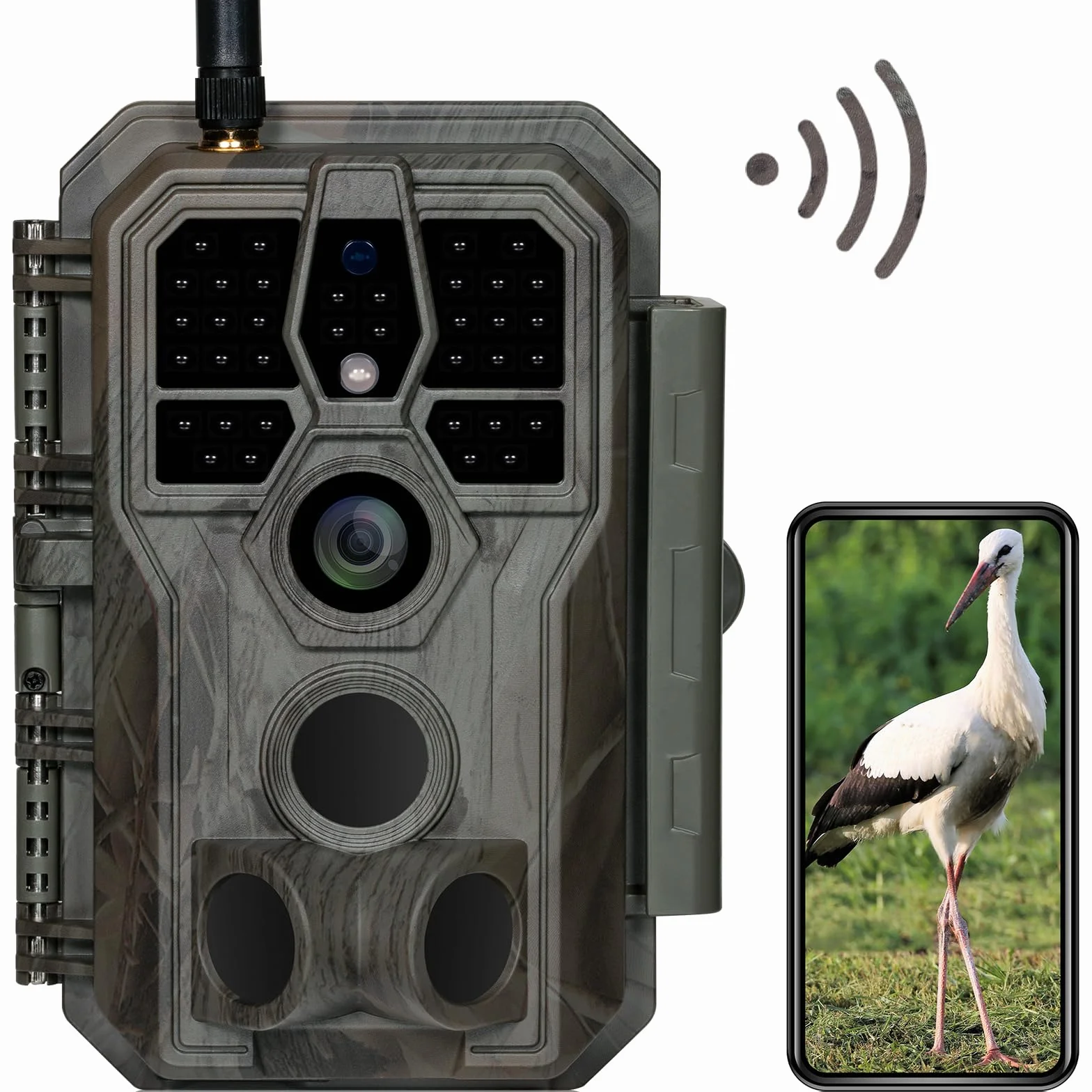 GardePro E8 Fototrappola WiFi Bluetooth 64MP 1296P H.264 Video Notturna IP66 No-Glow IR 30m
