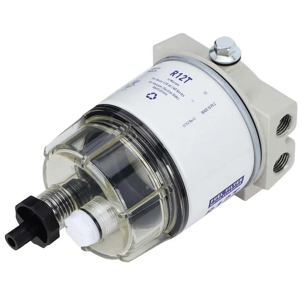 Separatore Acqua-Carburante 30 GPH Filtro Carburante Marino Aquabloc II 10 Micron per Barca Diesel Benzina