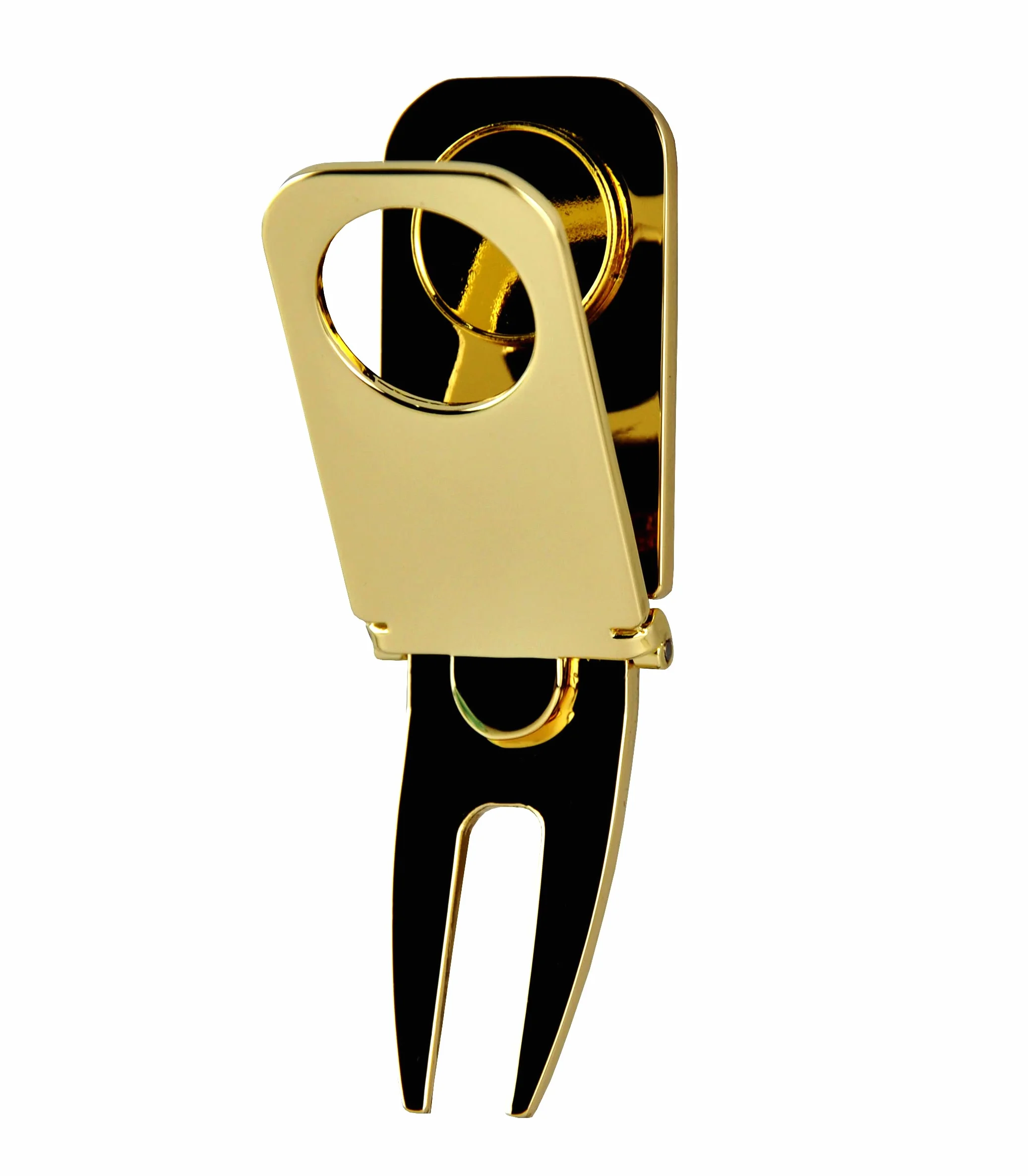 Strumento Magnetico 3 in 1 per Riparazione Forcella Golf e Marcatore Palline, Metallo Zinco Oro