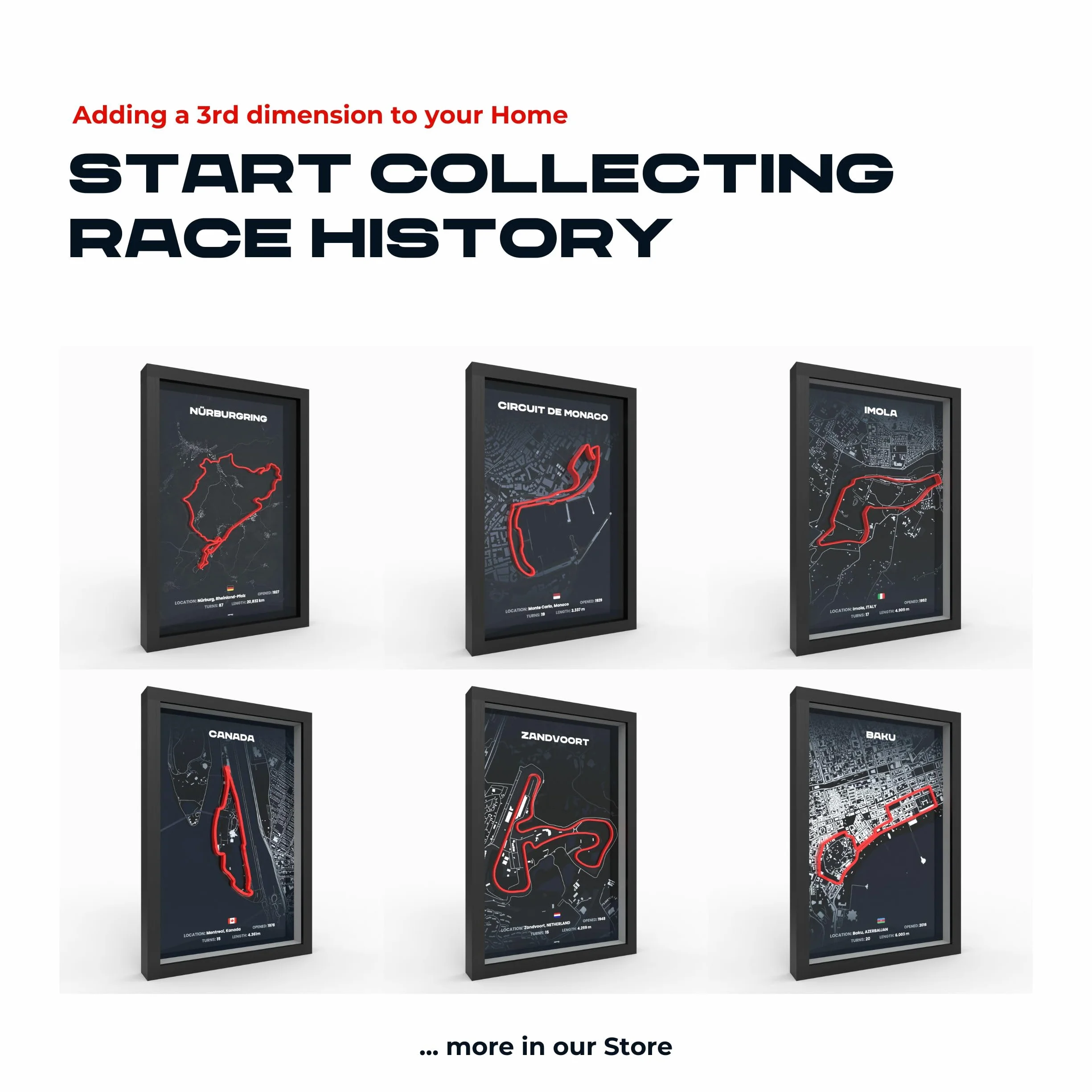 Monaco GP A4 Poster 3D w ramie drewnianej, nadruk toru wyścigowego, prezent dla fanów motorsportu