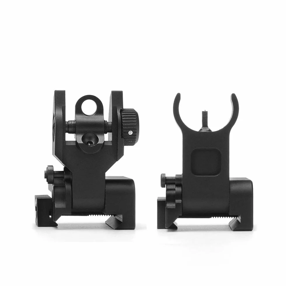 ACEXIER US Flip Up Anterior Posterior Iron Sight Set For 20mm Mount Hunting Rifle Airsoft