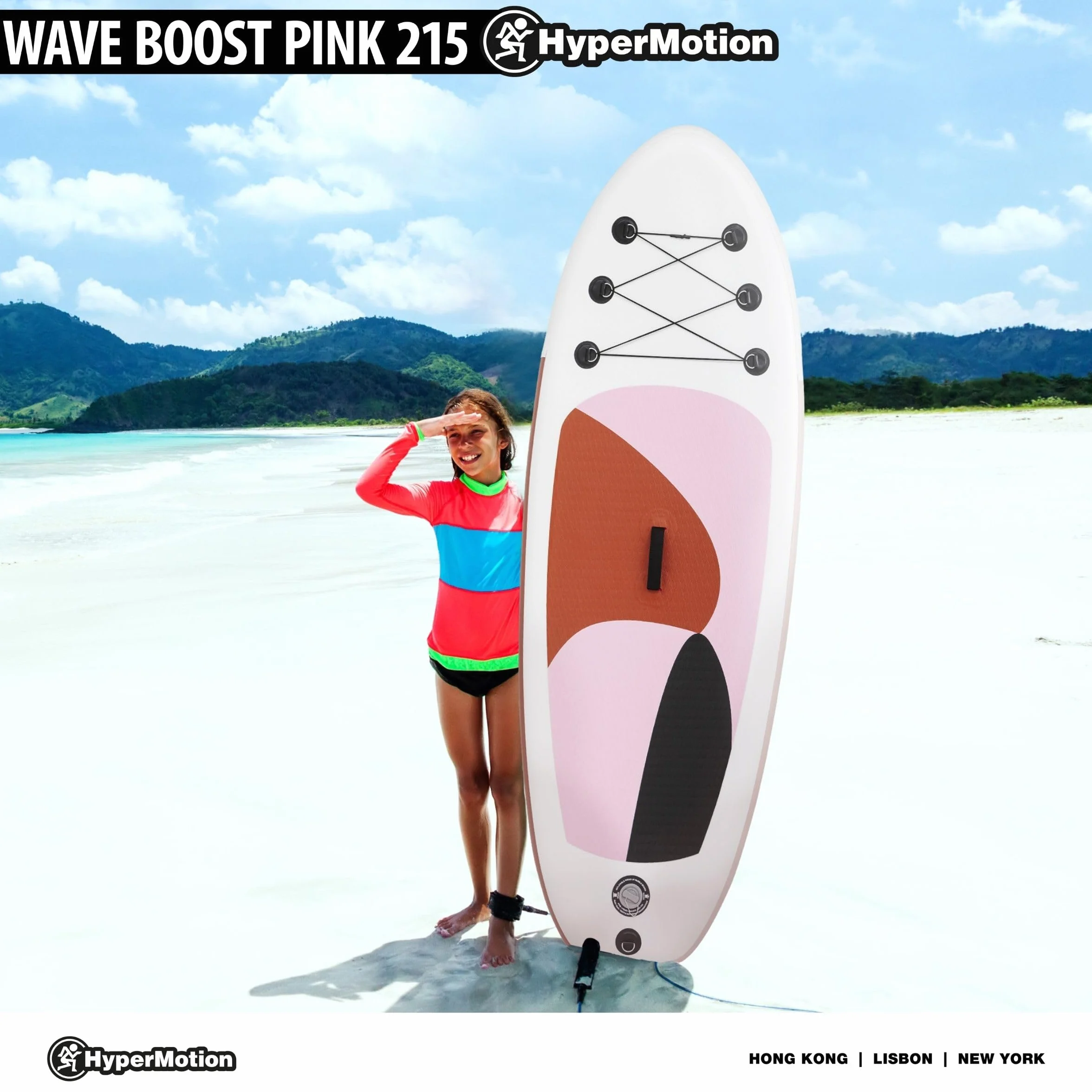 HyperMotion Tavola da SUP gonfiabile per bambini 15 cm paddleboard set con pagaia regolabile pompa guinzaglio zaino impermeabile 130 kg