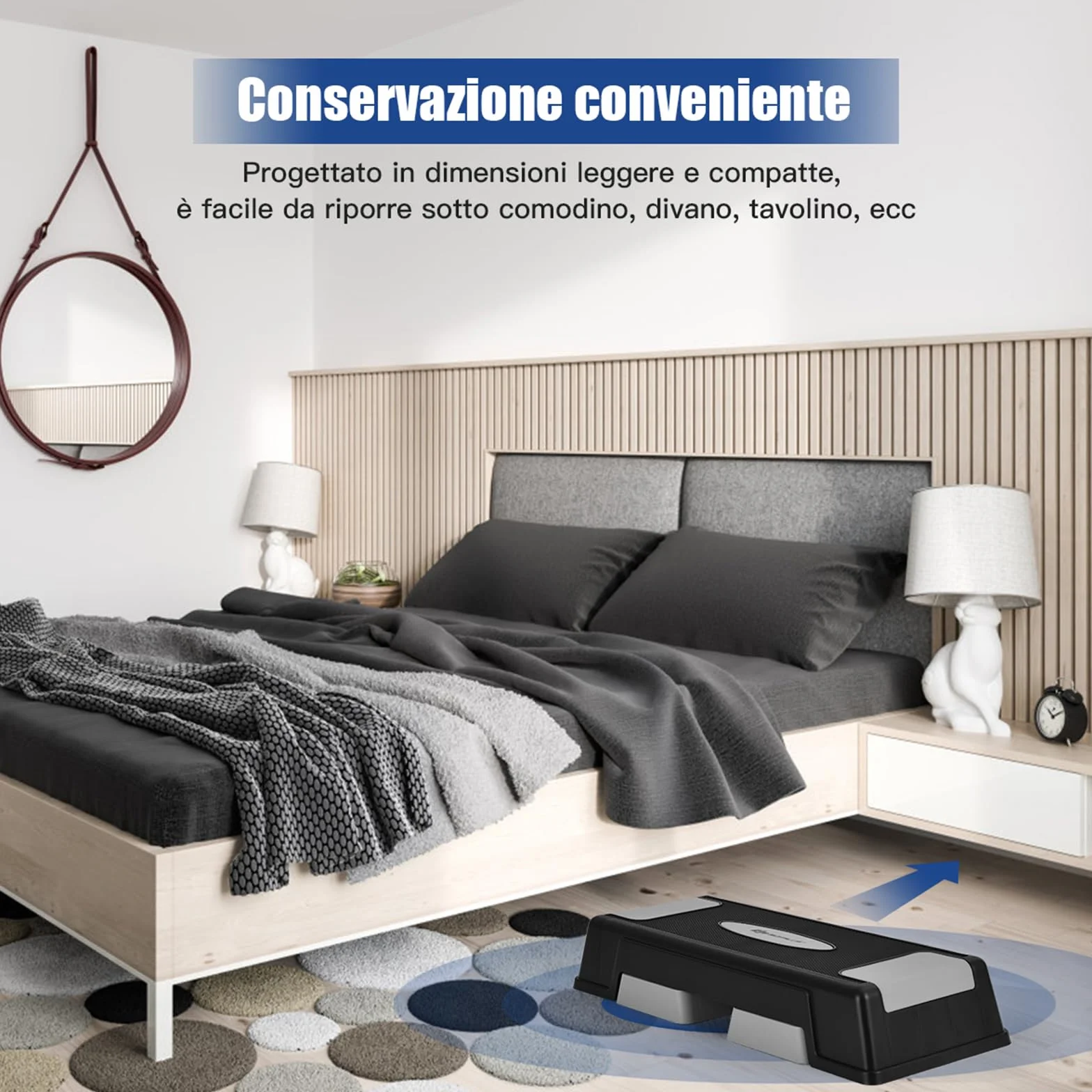 COSTWAY Step da Aerobica Fitness con Altezza Regolabile 12/17/22cm, Capacità Max 150 kg Grigio