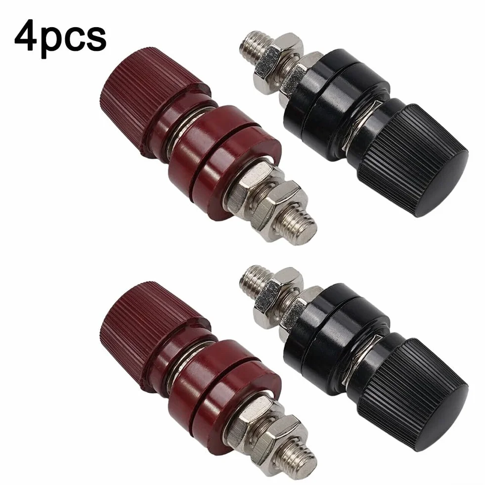 4 connettori maschio a vite 8 mm terminali in ottone isolati per batteria rosso + nero