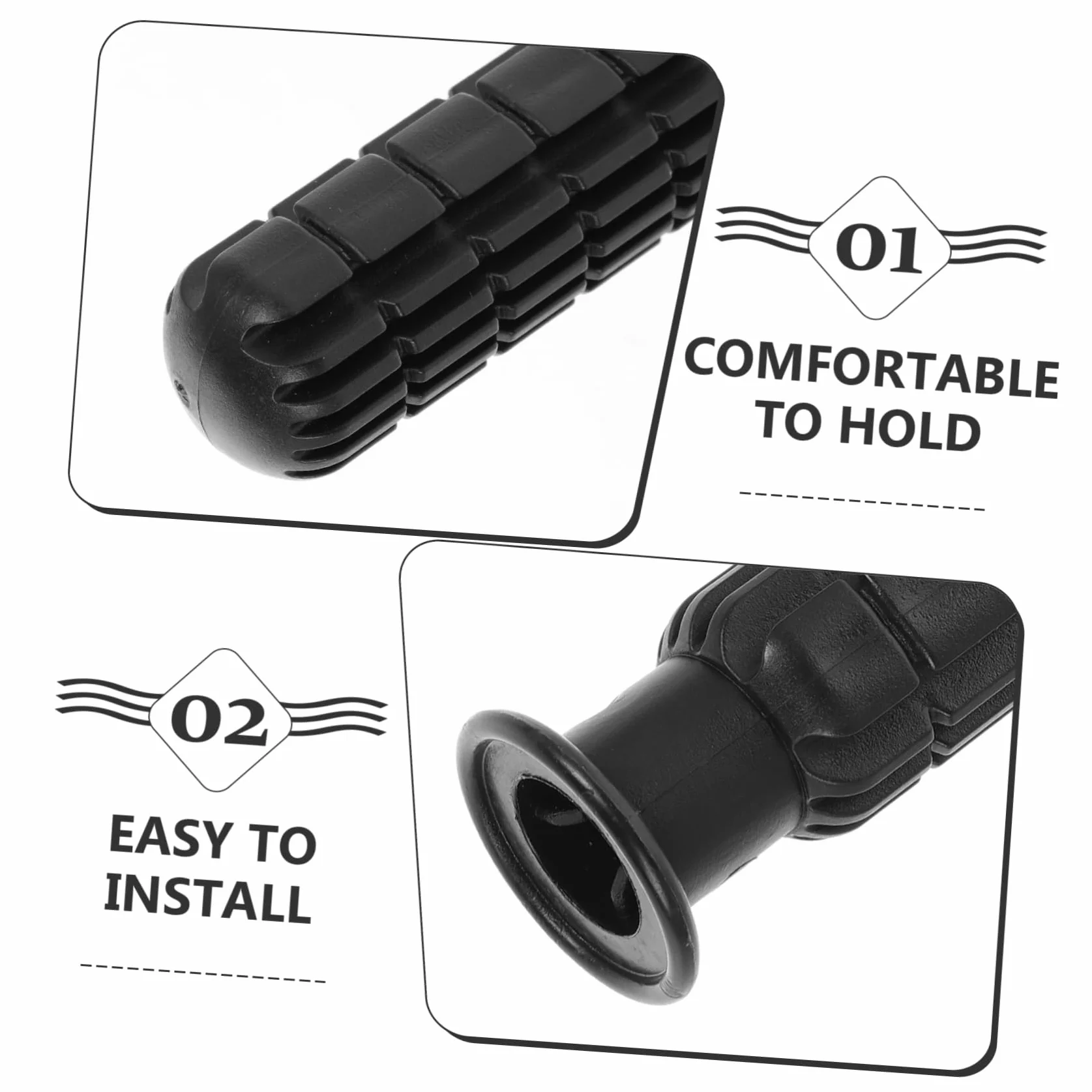 Yardwe 4 Maniglie per Calcio Balilla in Pvc Nero Ergonomiche Antiscivolo per Tavoli da Calcio 0,7m
