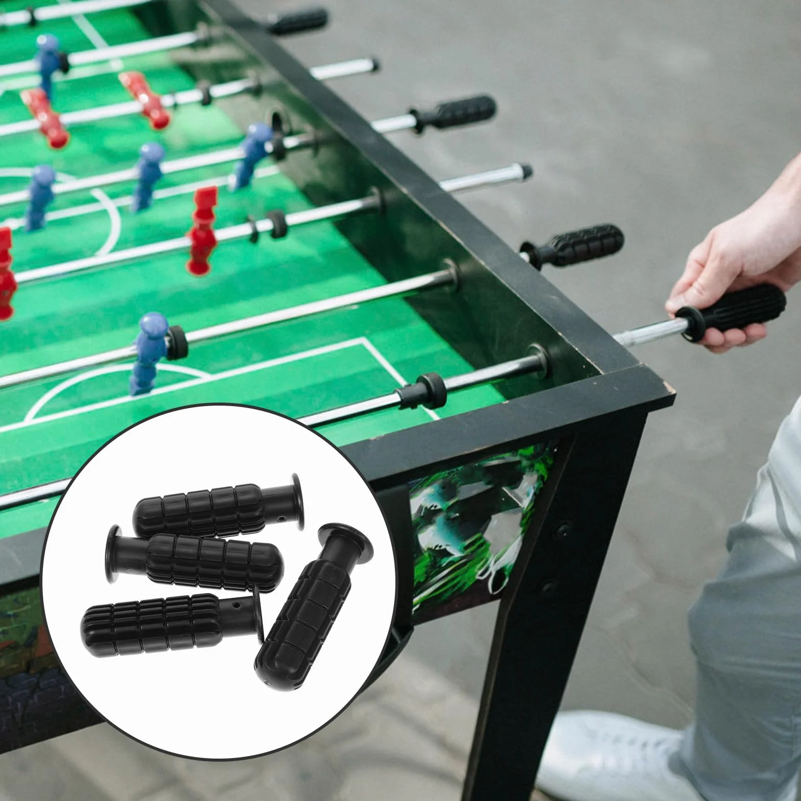 Manopole per Calcio da Tavolo in PVC Nero Sostitutive 0,7 M