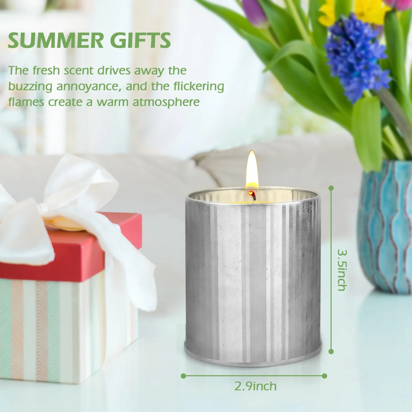 Candela alla citronella per esterni cera di soia olio di limone durata 100-120 ore set giardino campeggio regalo estivo