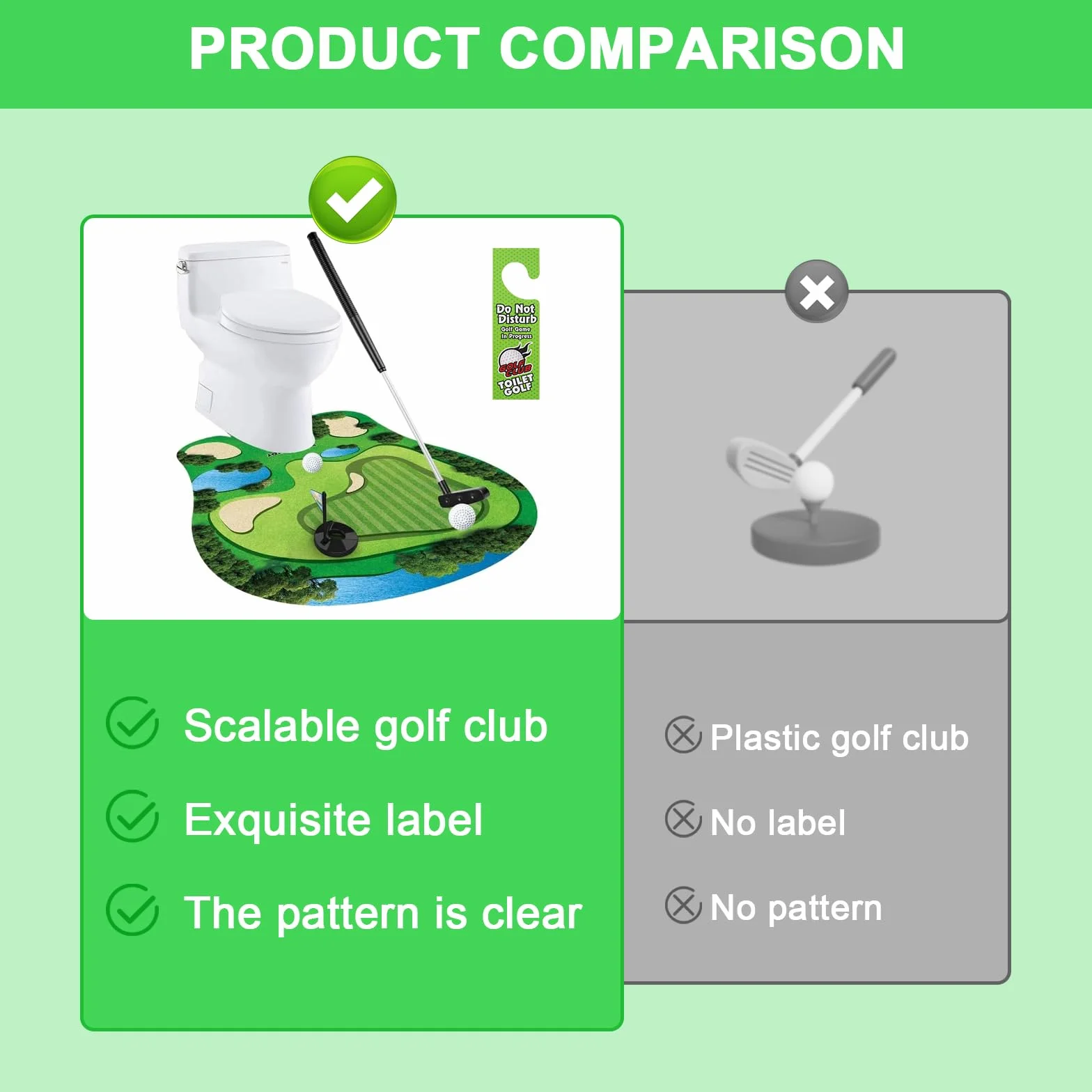 Set Regalo Golf Minigolf 6 Pezzi con Mazza 65 cm, Tappetino, 2 Palline per Uomo