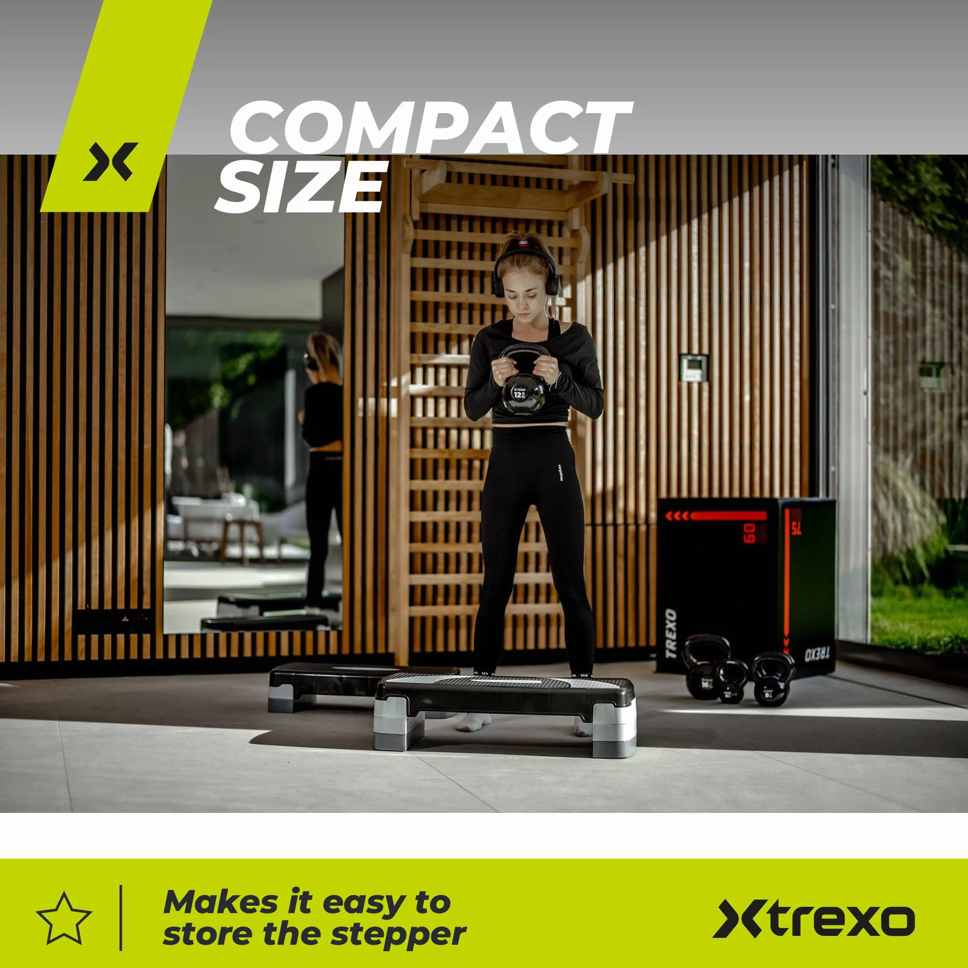 TREXO Aerobic Step 78x30 cm Altezza Regolabile 10-20 cm Polipropilene TPR per Cardio Fitness