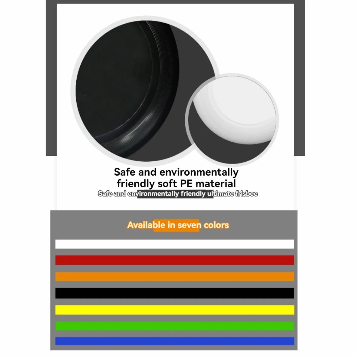 Frisbee personalizzato sportivo professionale da competizione 175G PE morbido