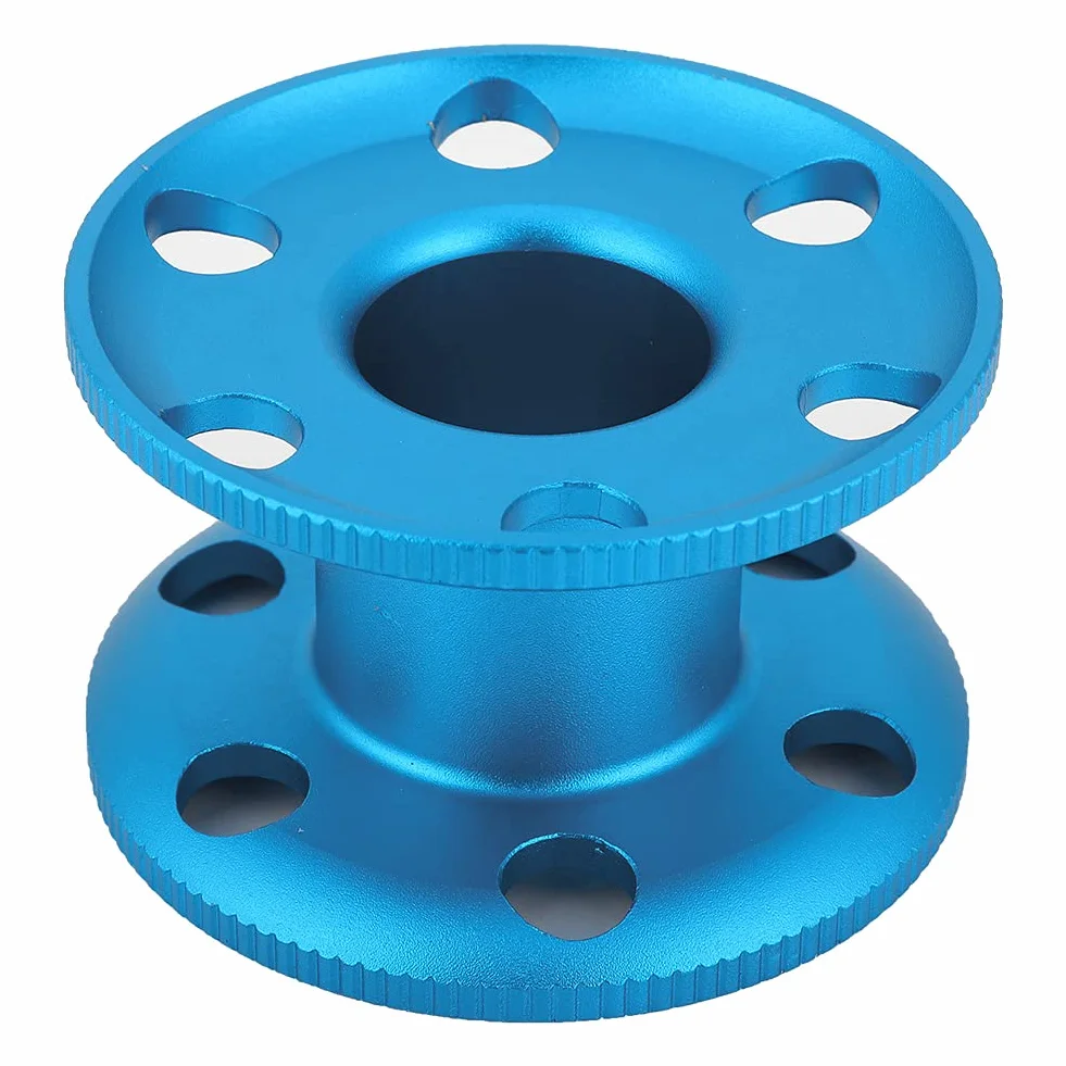Bobina immersione lega alluminio resistente mulinello subacqueo leggero per immersioni grotta tecniche bobina vuota ampio foro centrale Blu