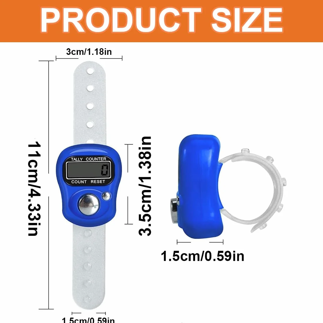 Contatori Digitali a Dito 6 Pezzi Display LCD 5 Cifre per Inventario Sport Golf