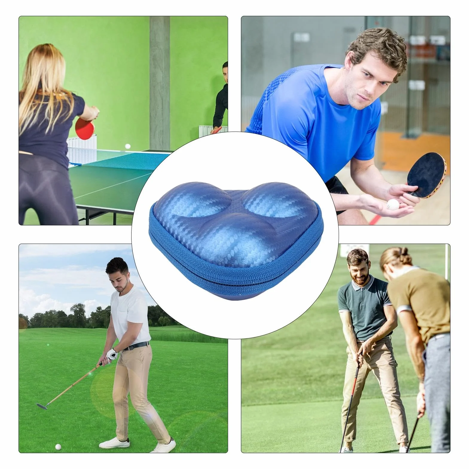 Borsa da golf porta palline portatile custodia con cerniera scatola rigida leggera