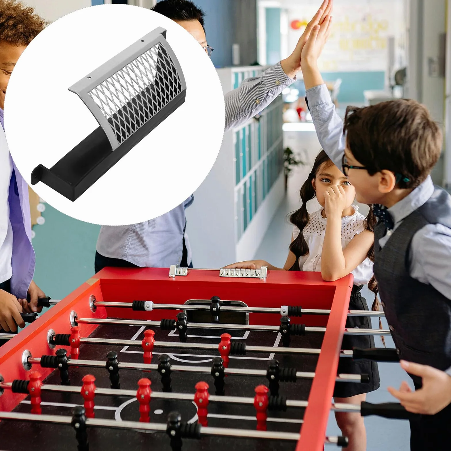 Toyvian Rete per Calcio Balilla 2 Unità Plastico Resistente Fori 116mm Portatile