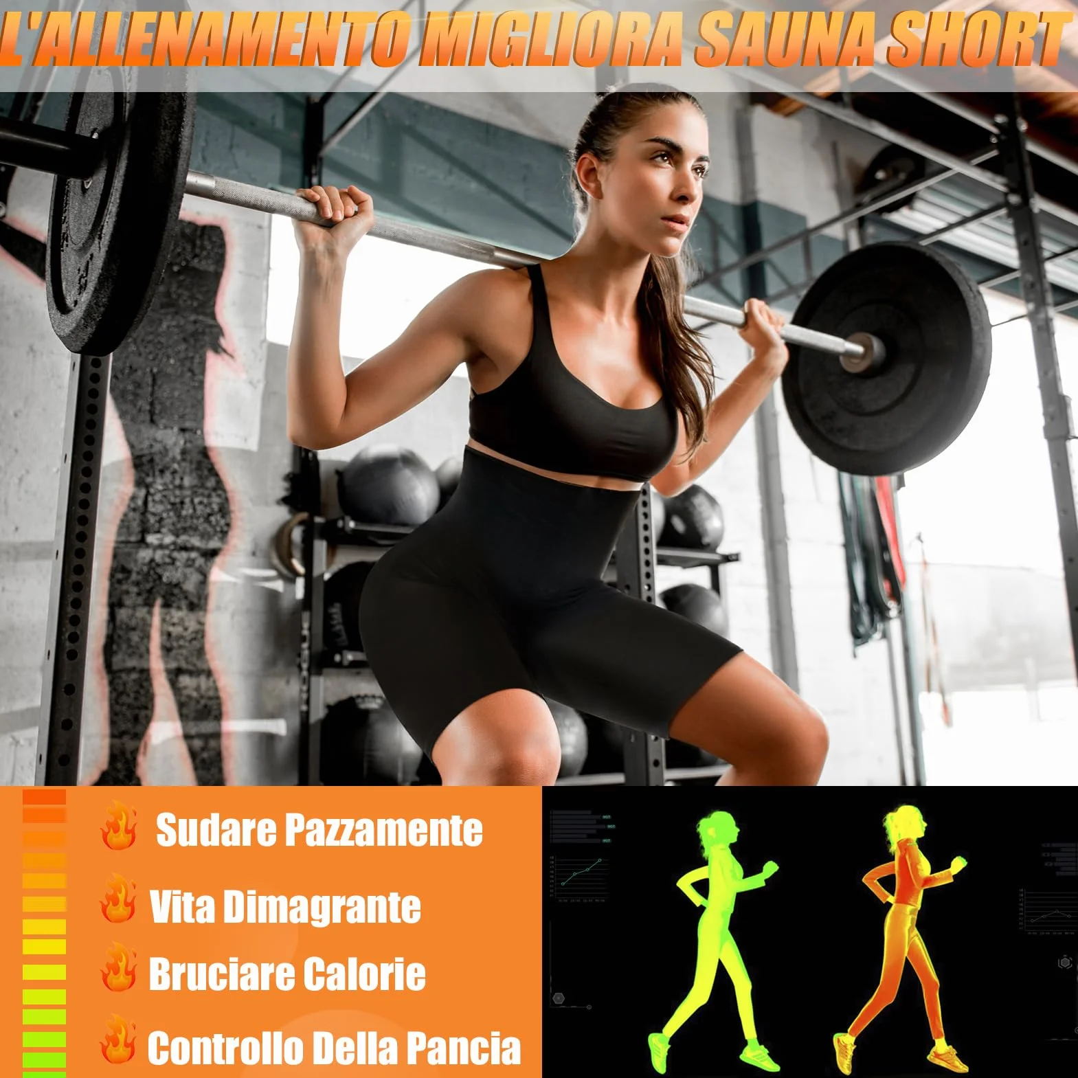 Kiiwah Pantaloni Sauna Dimagranti Donna Vita Alta Leggings Sportivi per Yoga Corsa Palestra