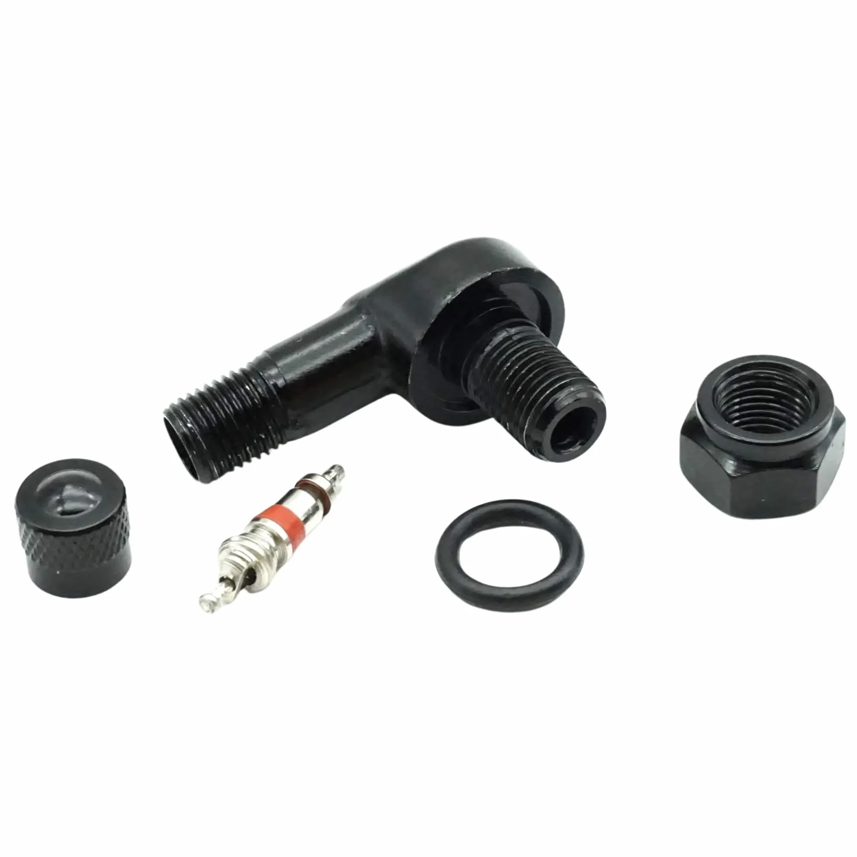Felgenfactory 2 valvole ad angolo in alluminio per moto, nere, 8,3 mm
