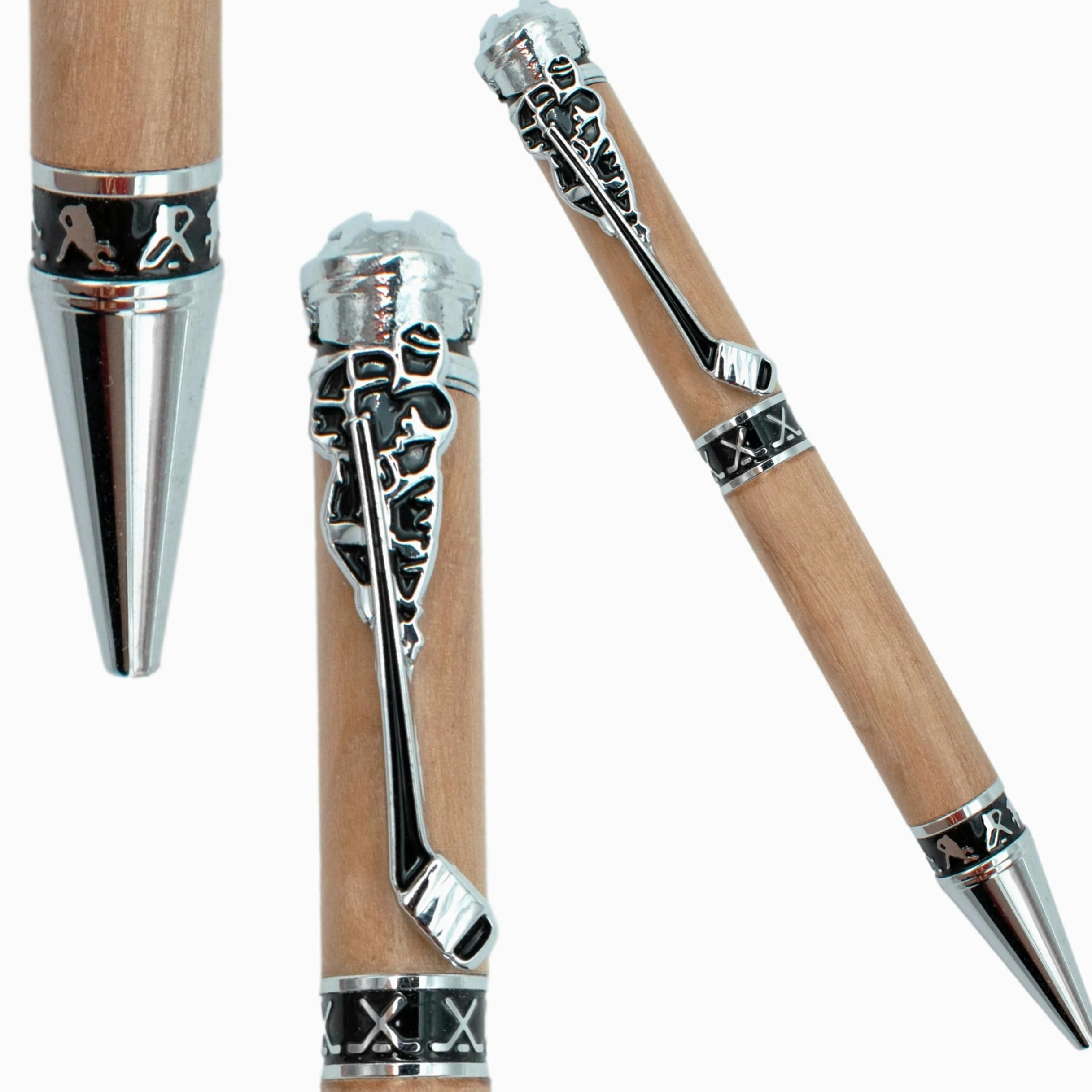 Penna personalizzata | HOCKEY | in legno con nome, nome, testo - incisione laser personalizzabile - idea originale e unica - artigianale fatto a mano - confezione regalo uomo donna