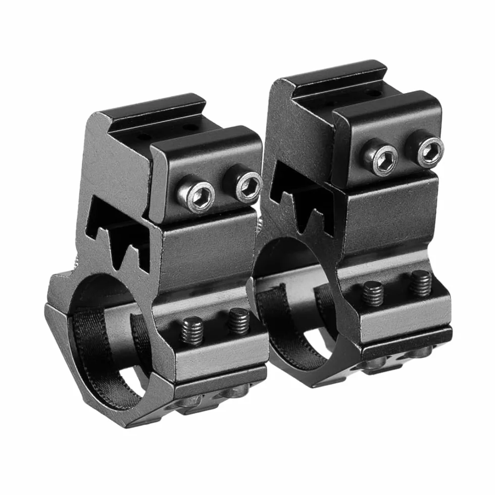 Una Coppia 25.4mm Anelli di Montaggio Ottico Dovetail Doppio Nail Base 11MM Rail Altezza Sella