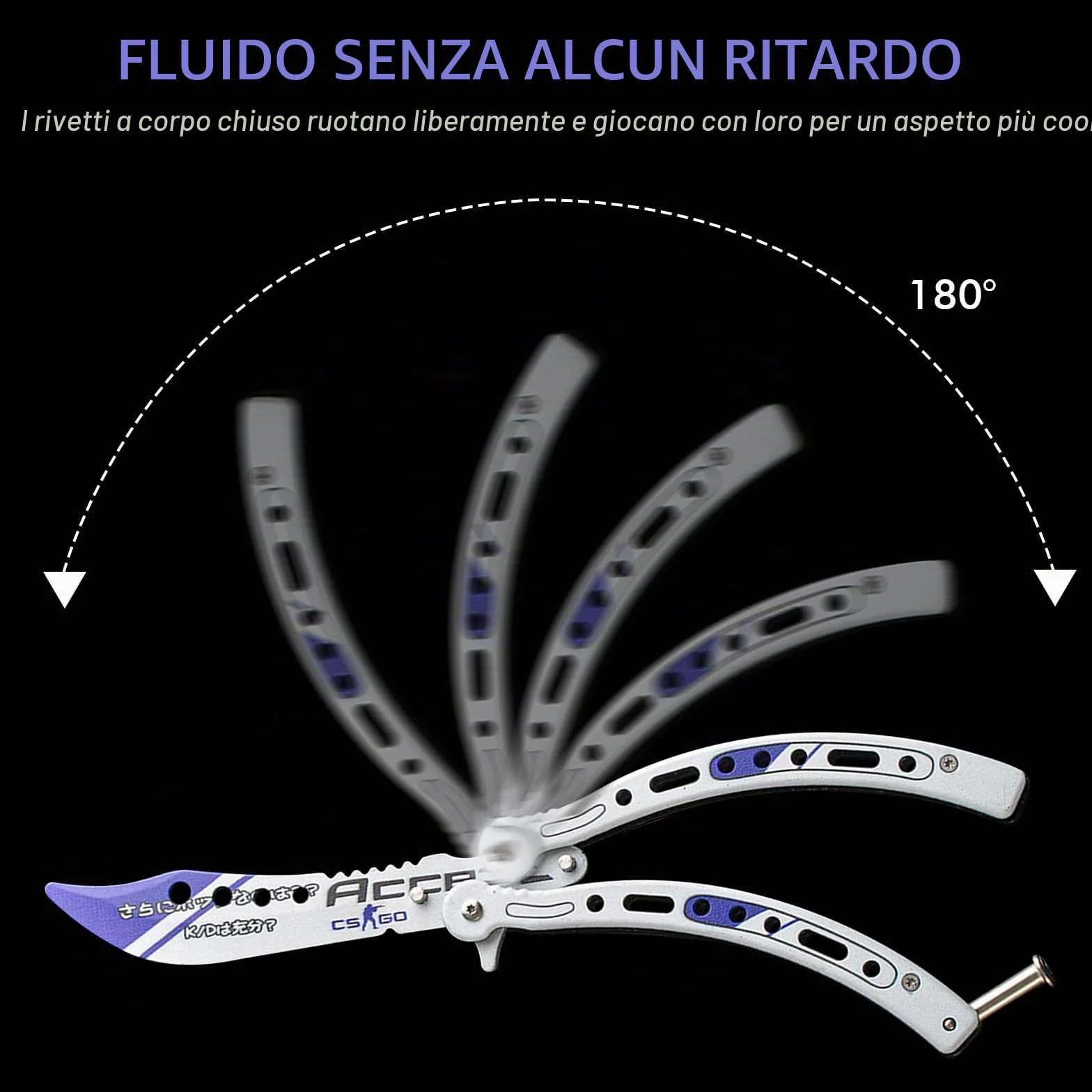 Butterfly Trainer: 2 pezzi coltelli a farfalla pieghevoli per allenamento lama non affilata pettine a farfalla in acciaio inossidabile per coltello Balisong da allenamento principianti