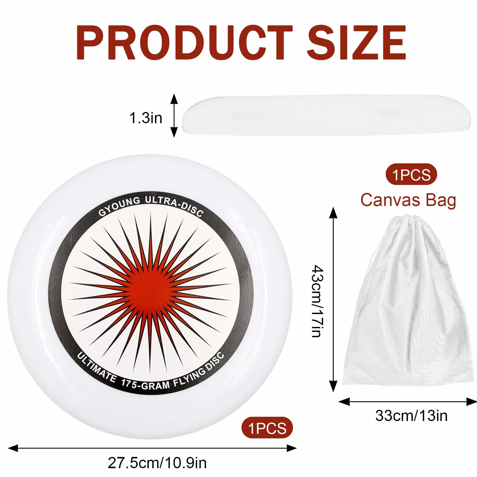 Frisbee competitivo 175g Ultimate professionale all'aperto con borsa di stoccaggio