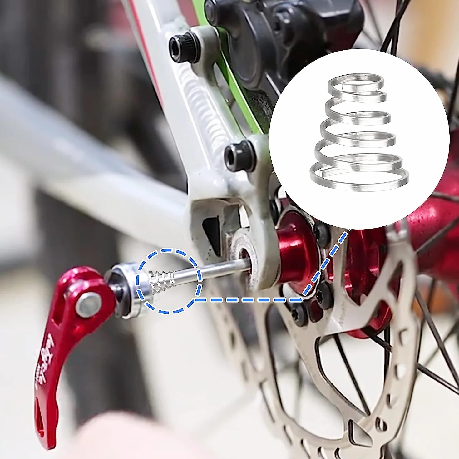 Molla per Bicicletta a Sgancio Rapido 20 Pezzi Acciaio Inossidabile Argento