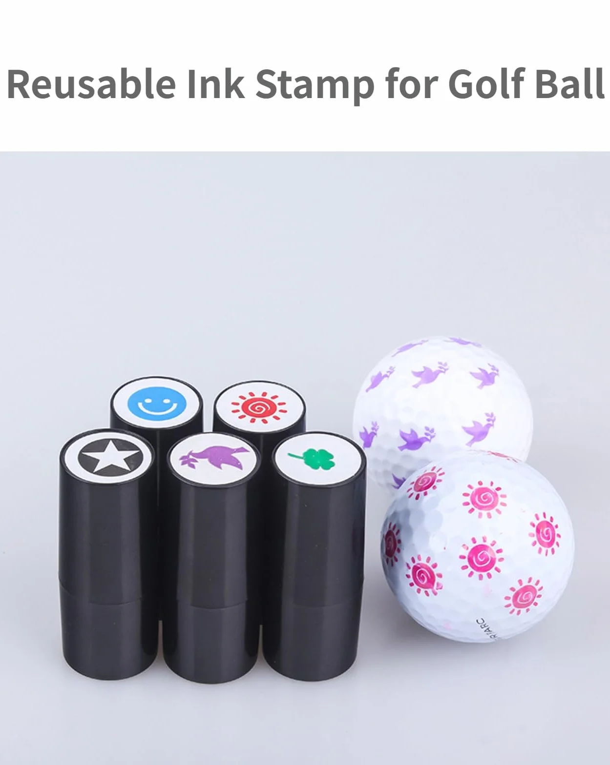Timbro personalizzato autoinchiostrante per pallina da golf, monogramma marcatore riutilizzabile