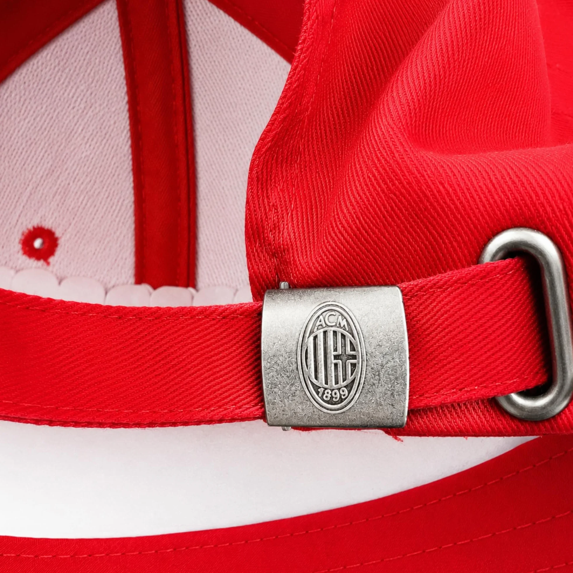 AC Milan Cappello Ufficiale in Cotone Rosa con Logo Modello Baseball Visiera Curva Regolabile