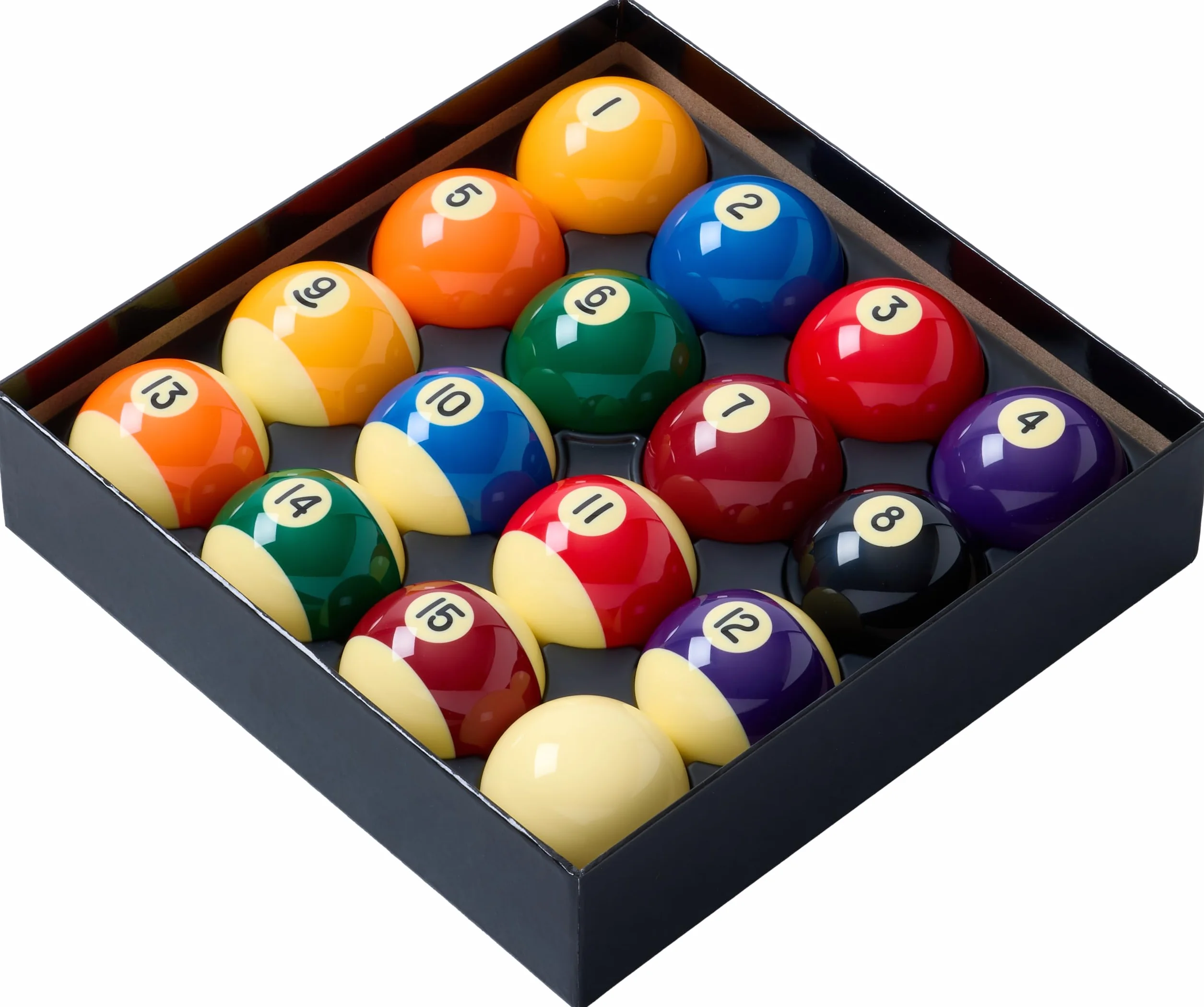 Set da Biliardo PowerGlide con 16 Palline a Pois e Strisce, 4,7 cm, 2 1/4"