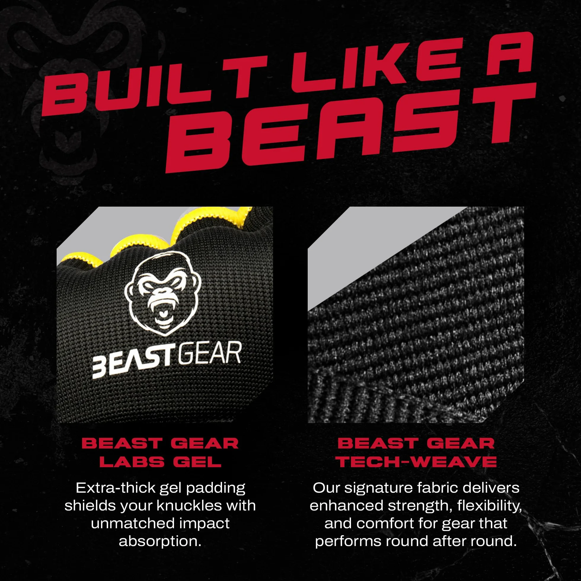 Beast Gear Sottoguanti da Boxe Professionali Antishock – Guanti in Gel per Combat Sport, MMA e Arti Marziali