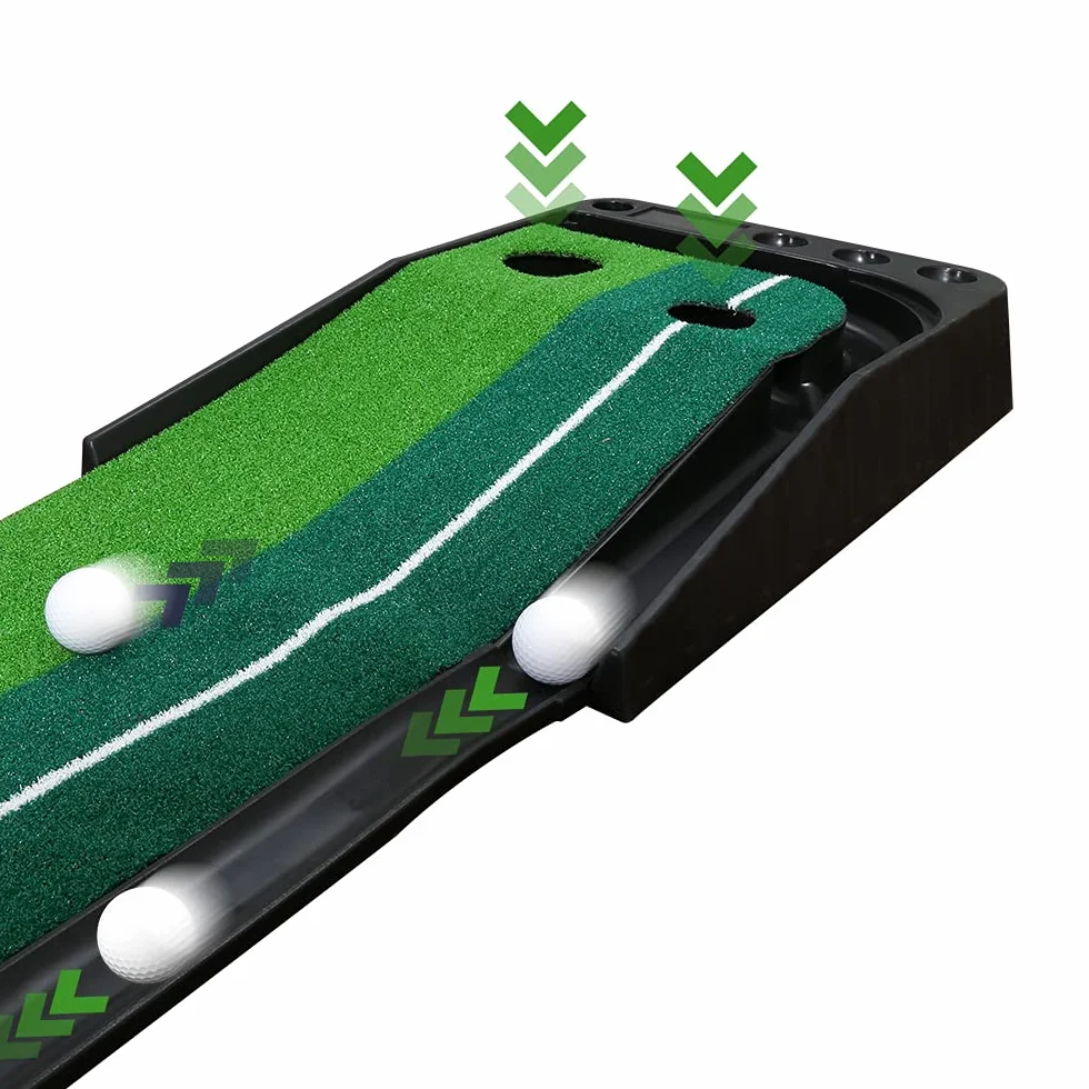 Golf Putting Trainer, Automatyczny Powrót Piłki, Przenośna Mata do Puttingu, Zestaw 3 Piłek