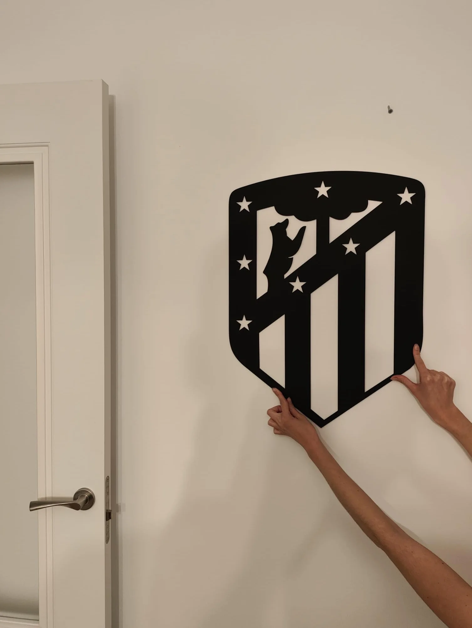 Tonia Quadro Atletico di Madrid Nero Opaco 19 x 14,2 cm