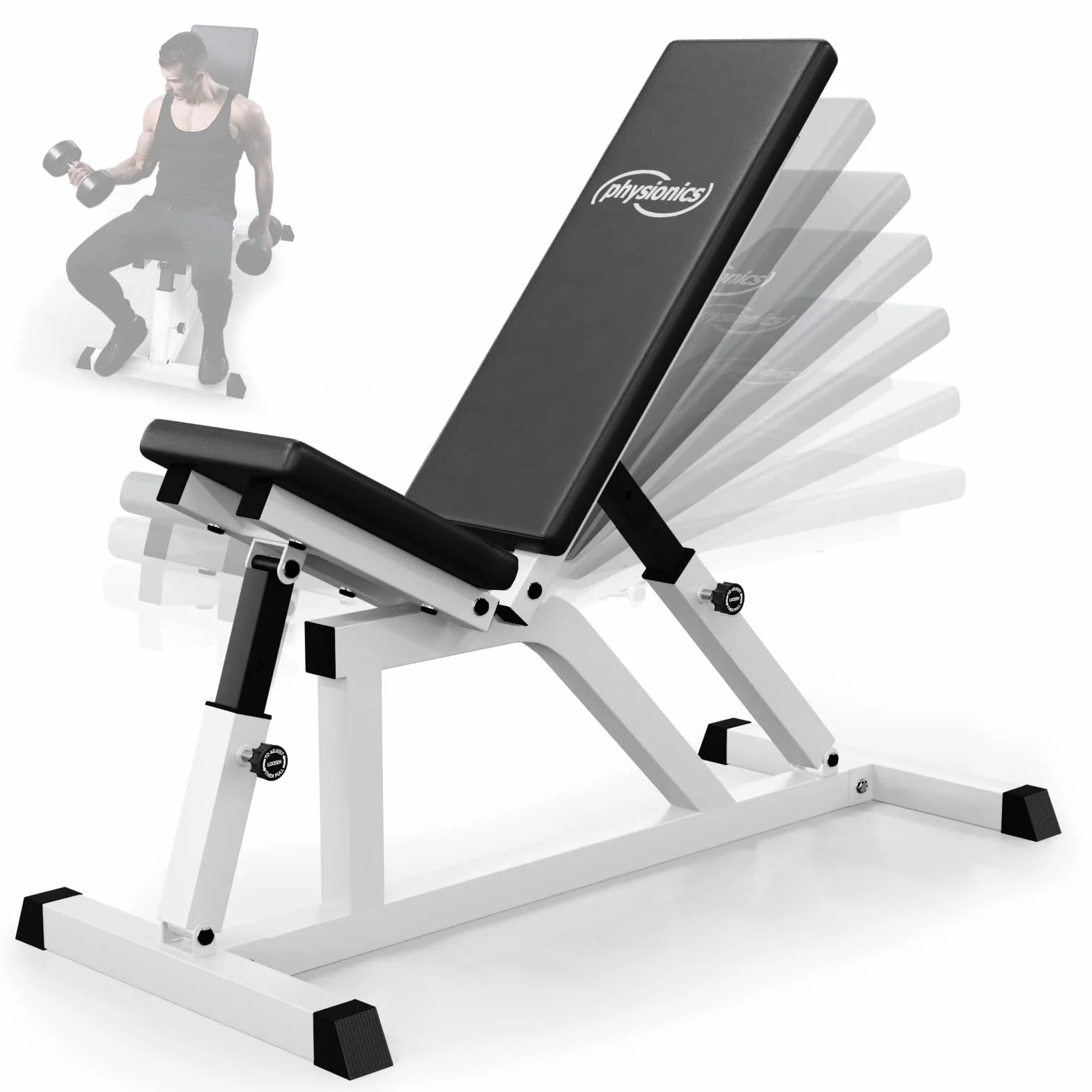 Physionics Panca Fitness Panca Pesi Palestra Regolabile Multiangolare