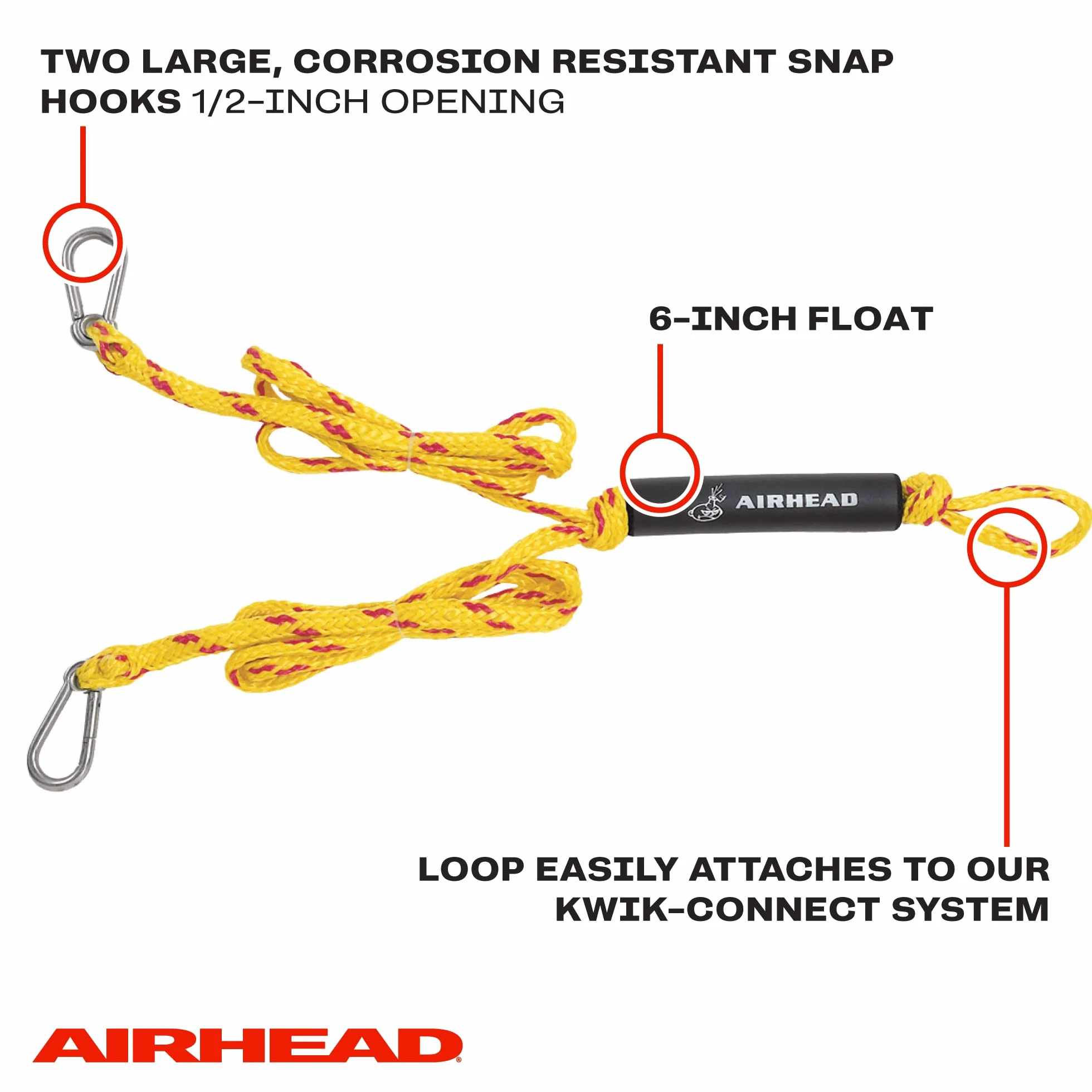 Kwik Tek Airhead Heavy Duty Tow Harness AHSR-8 Corda da Sci 21,9 m 8 sezioni