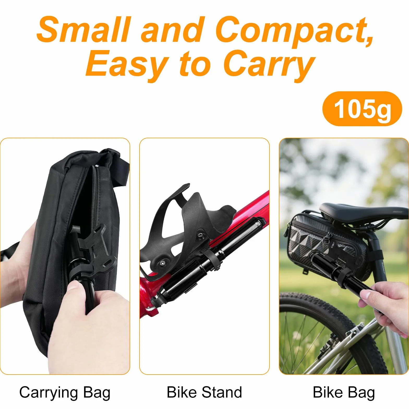 Pompa per Bicicletta 120 PSI Portatile Schrader Presta Valvola Mini Pump Bici con Supporto Telaio