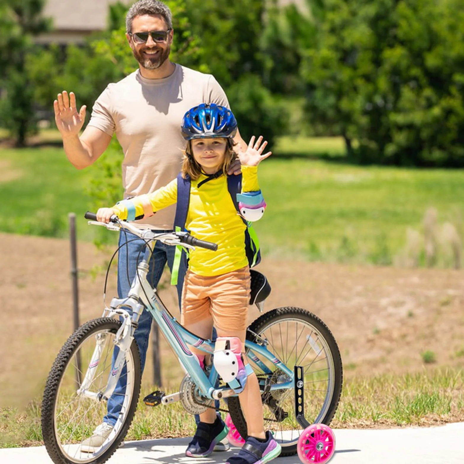 Ruote di Allenamento Bicicletta per Bambini, Universali Regolabili Ausiliarie per Bici 12-20 Pollice